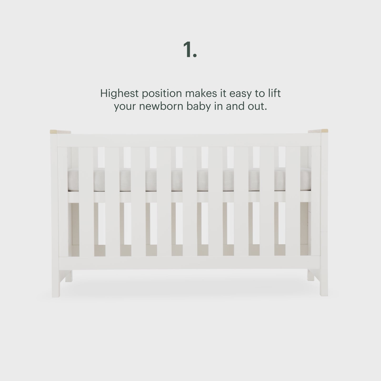 Luna 3 Piece Nursery Furniture Set - White & Oak