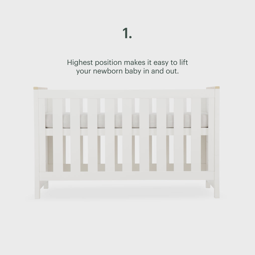 Luna 3 Piece Nursery Furniture Set - White & Oak