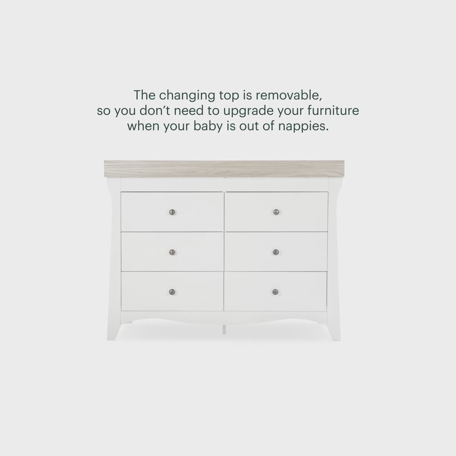 Clara 6 Drawer Dresser - White & Ash