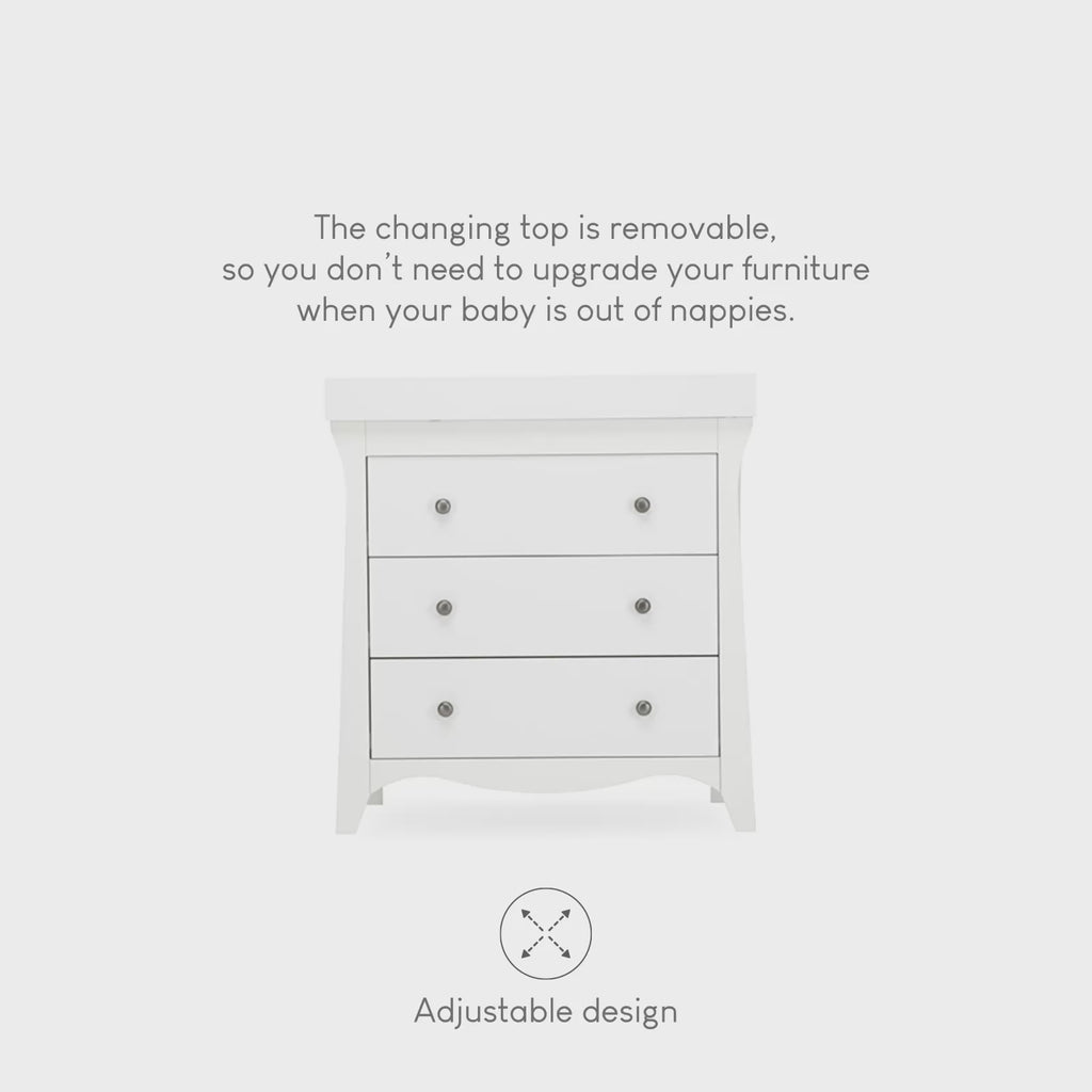 Clara 3 Drawer Dresser Changer - White