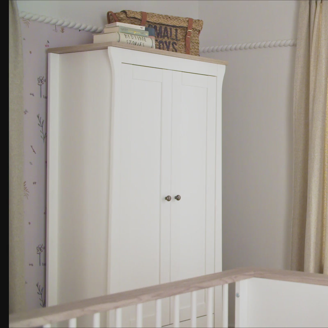 Clara 2 Door Double Wardrobe - White & Ash