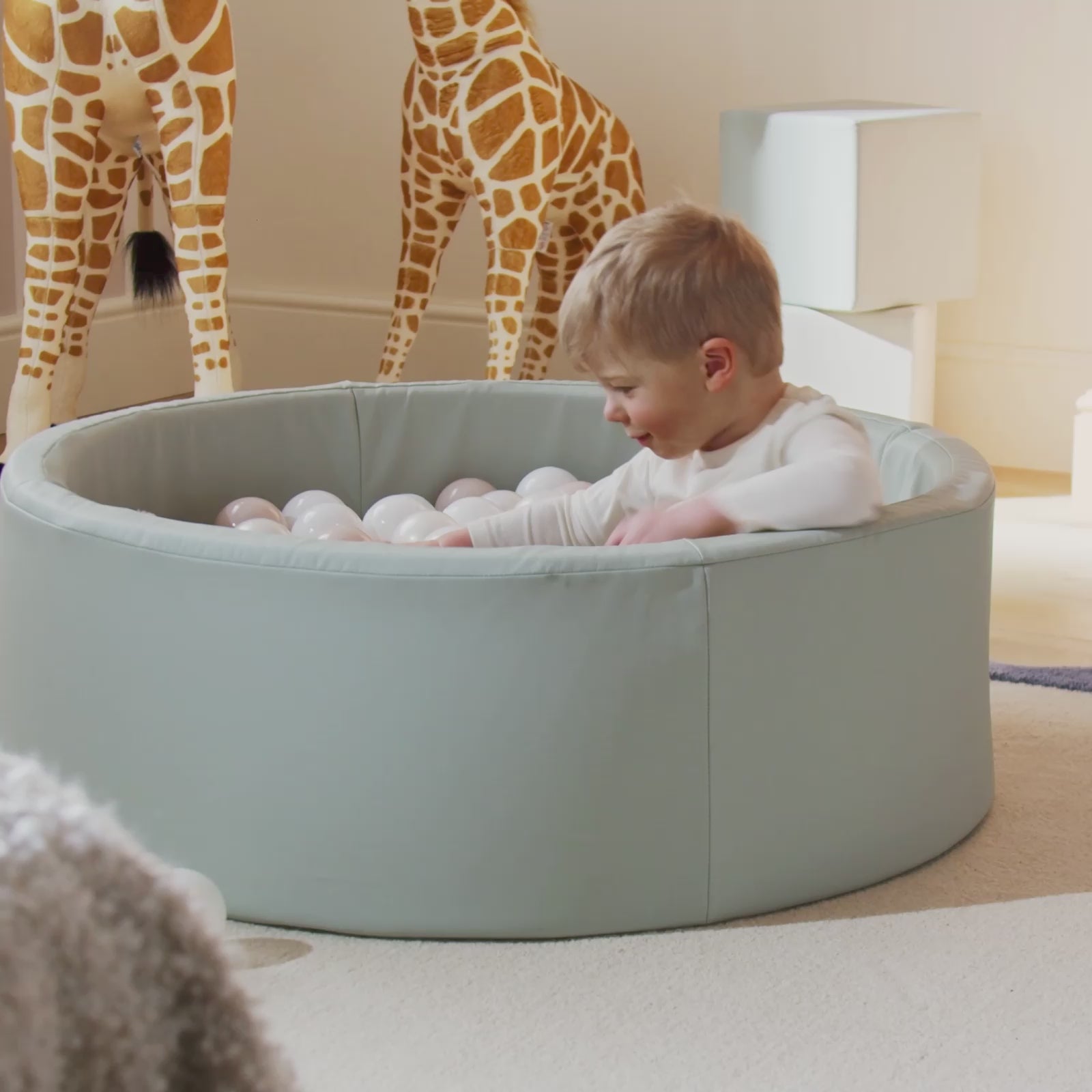 Soft Play Ball Pit with Balls - Sea Salt