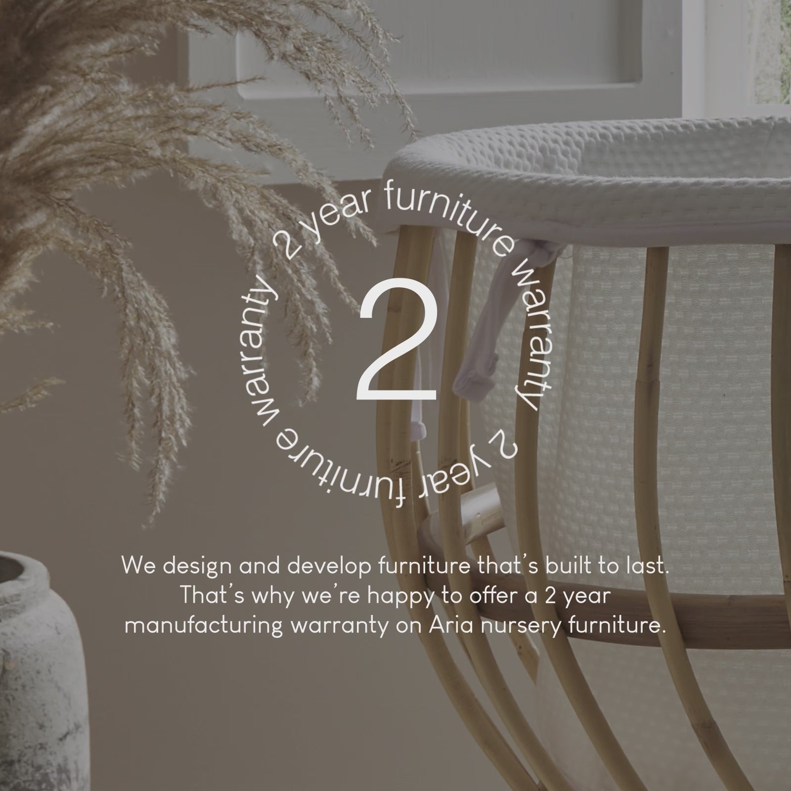 Aria Rattan Crib - Natural