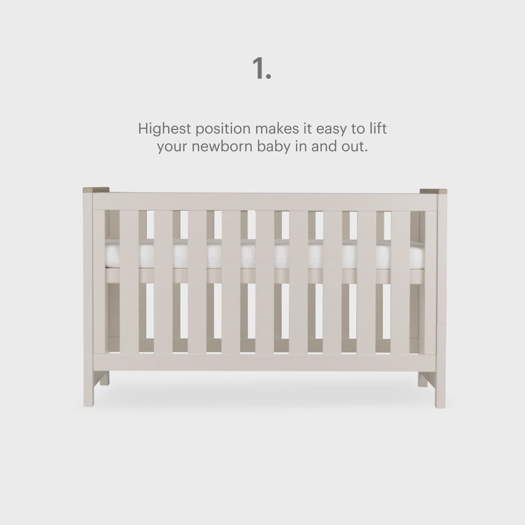 Luna Cot Bed - Cashmere & Ash