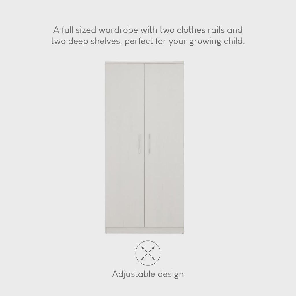 Freya Nursery Wardrobe - Coastal White