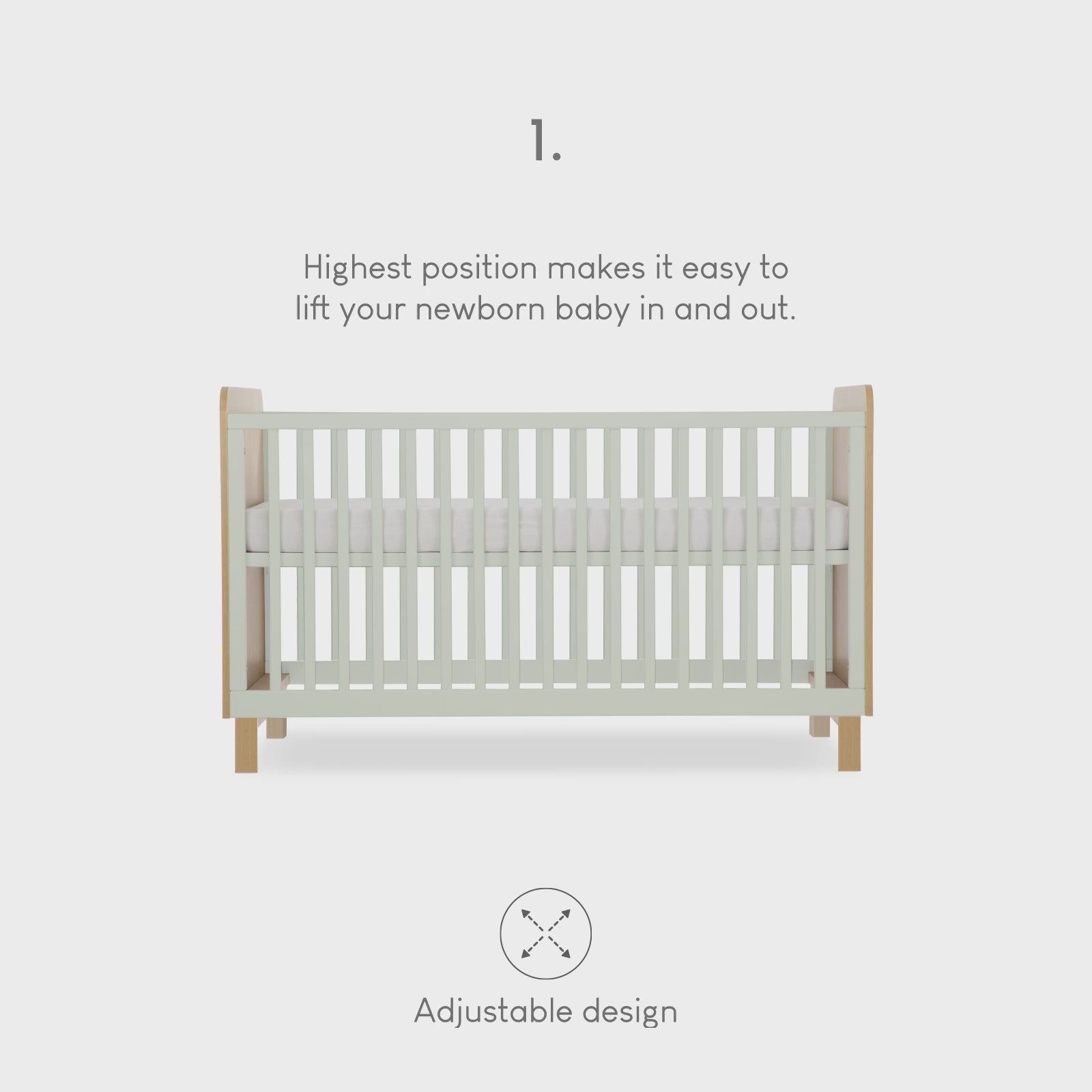Remi Cot Bed - Oak & Green