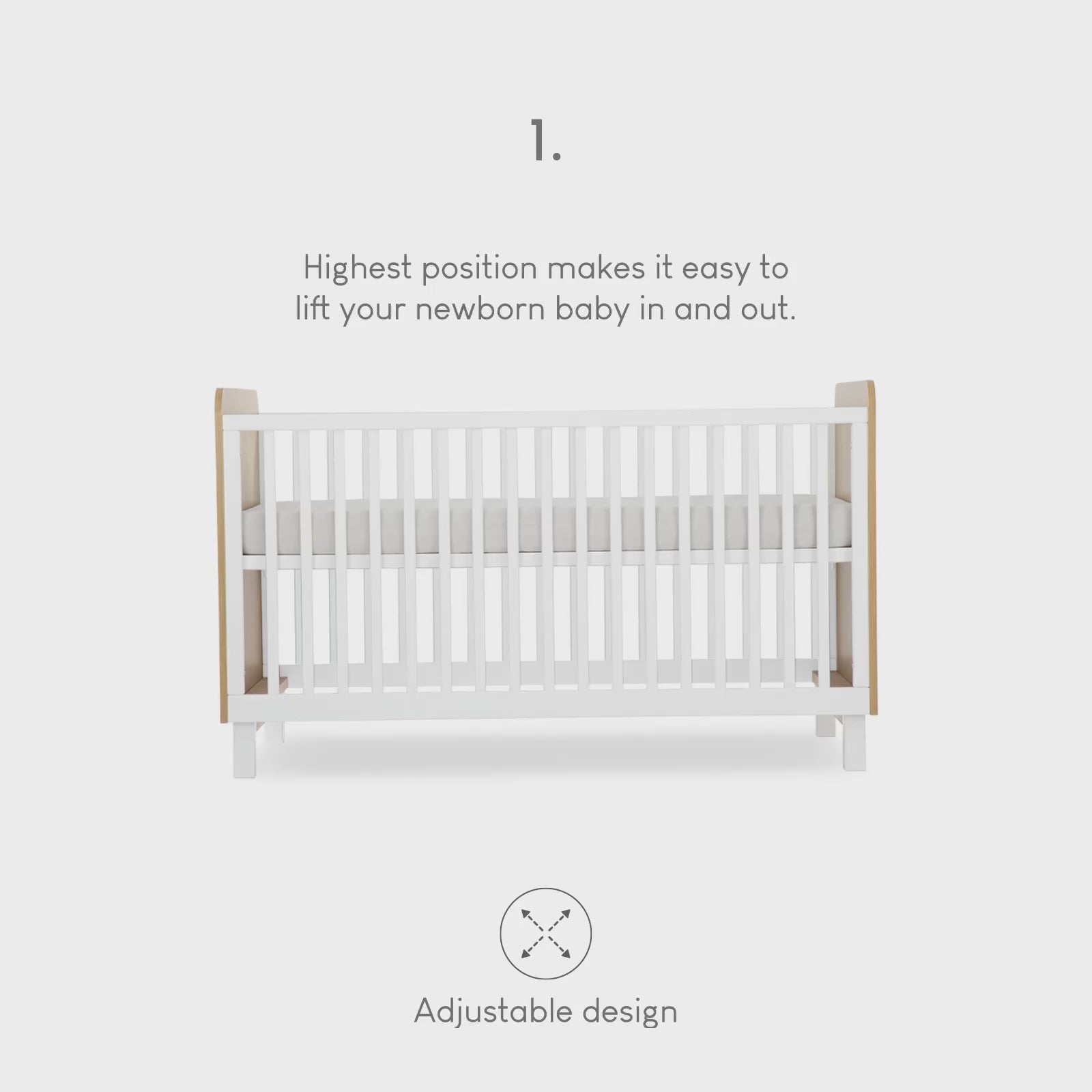 Rafi Cot Bed - Oak & White