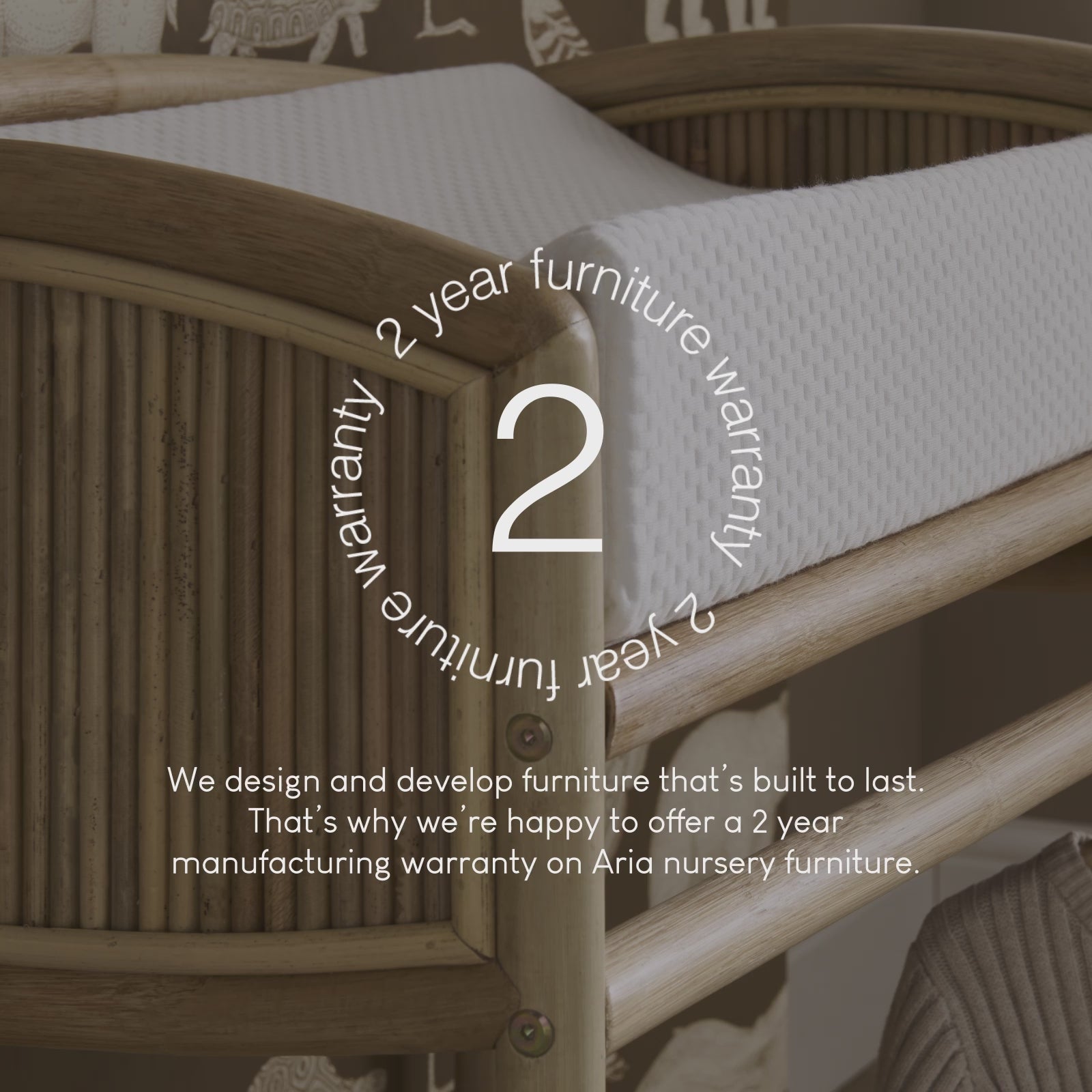 Aria Wave Crib - Rattan