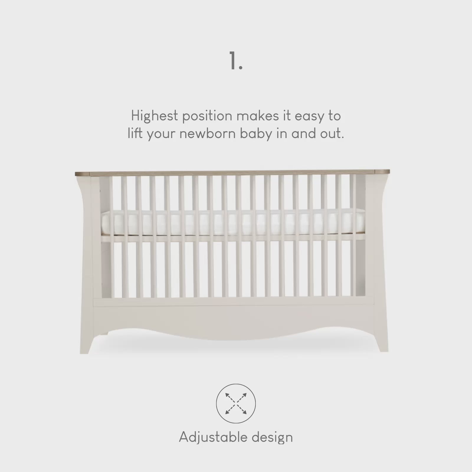 Clara Cot Bed - Cashmere & Ash