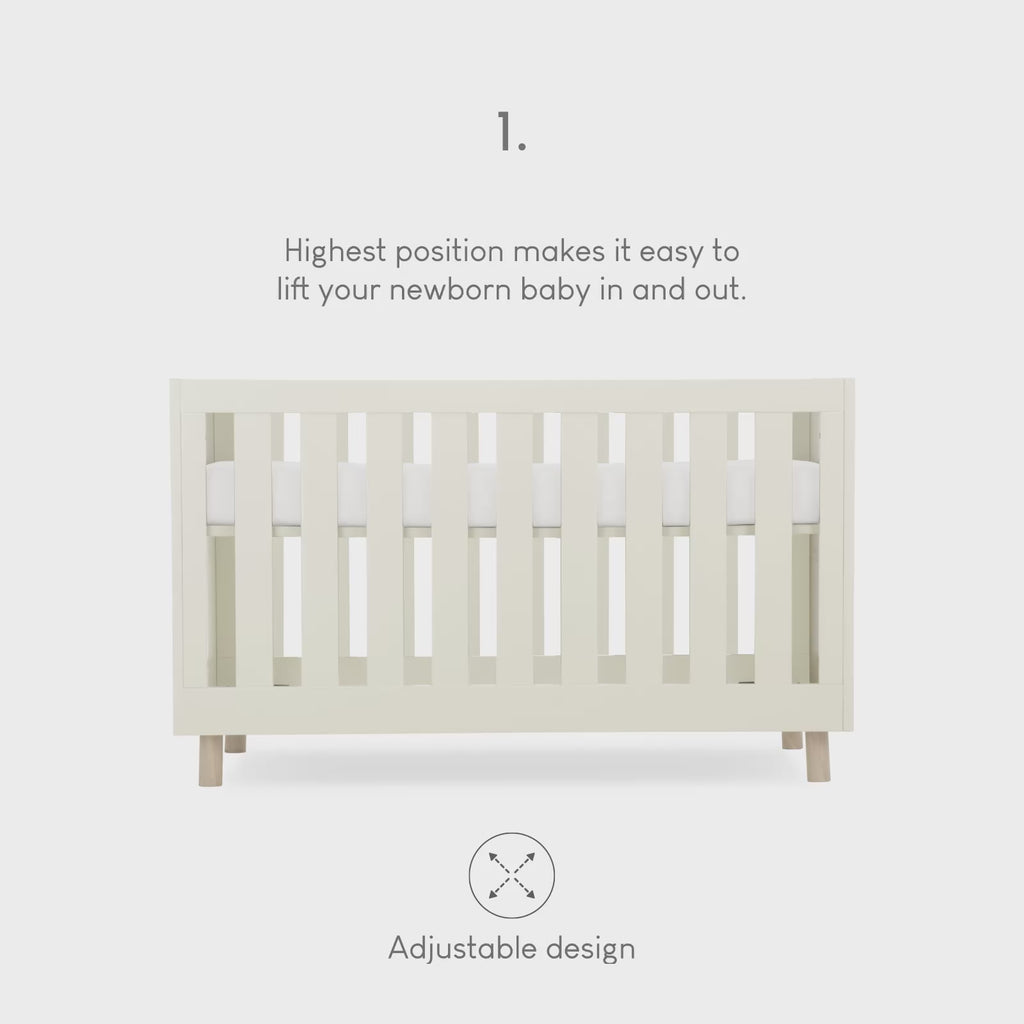 Harper Cot Bed - Cream & Ash