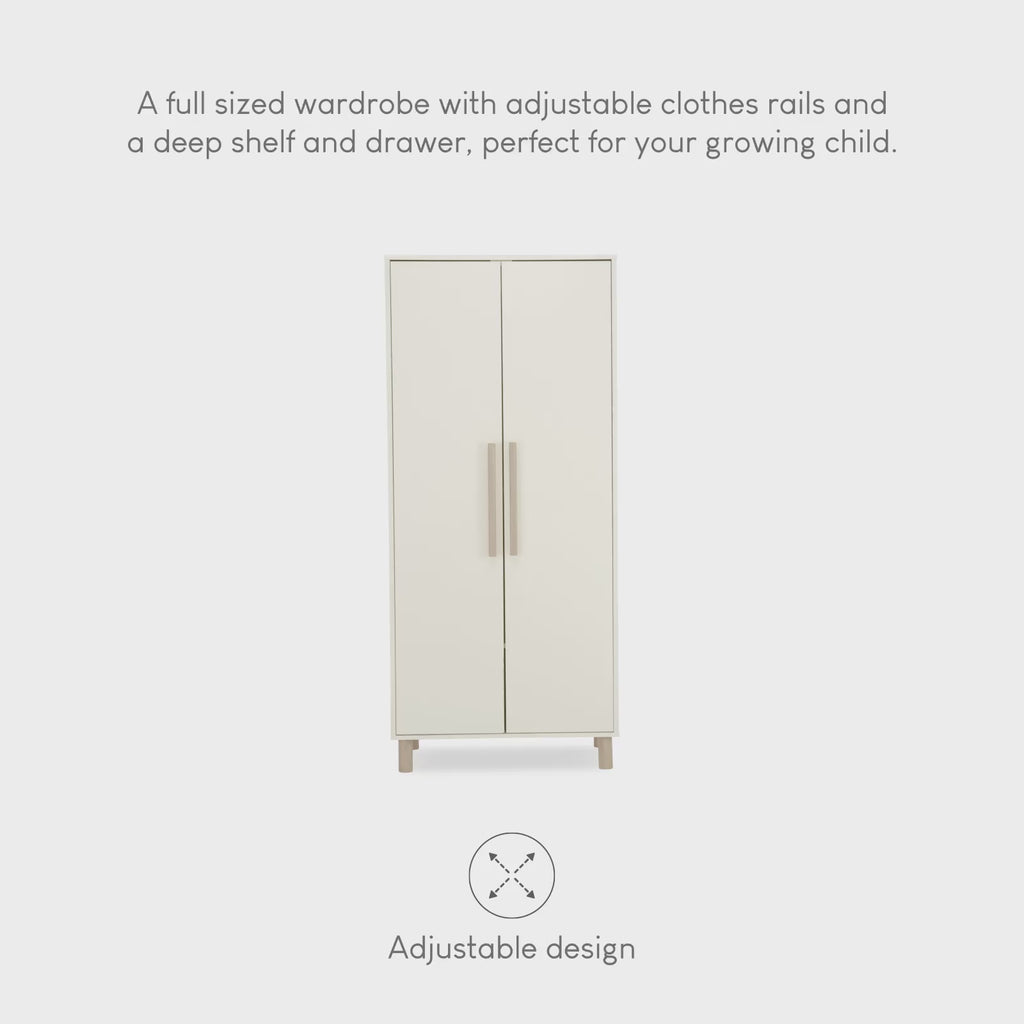 Harper Wardrobe - Cream & Ash