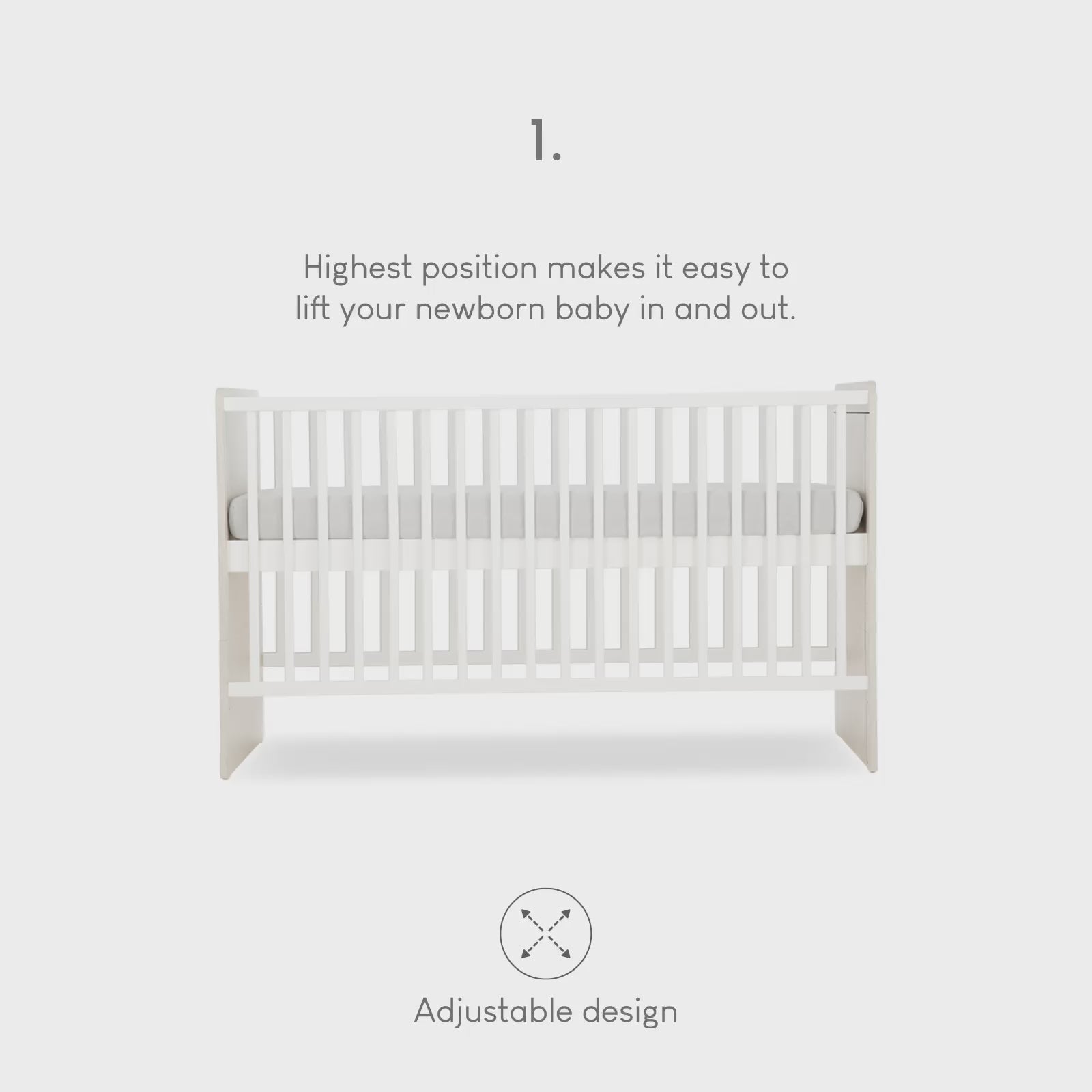 Freya Cot Bed - Coastal White
