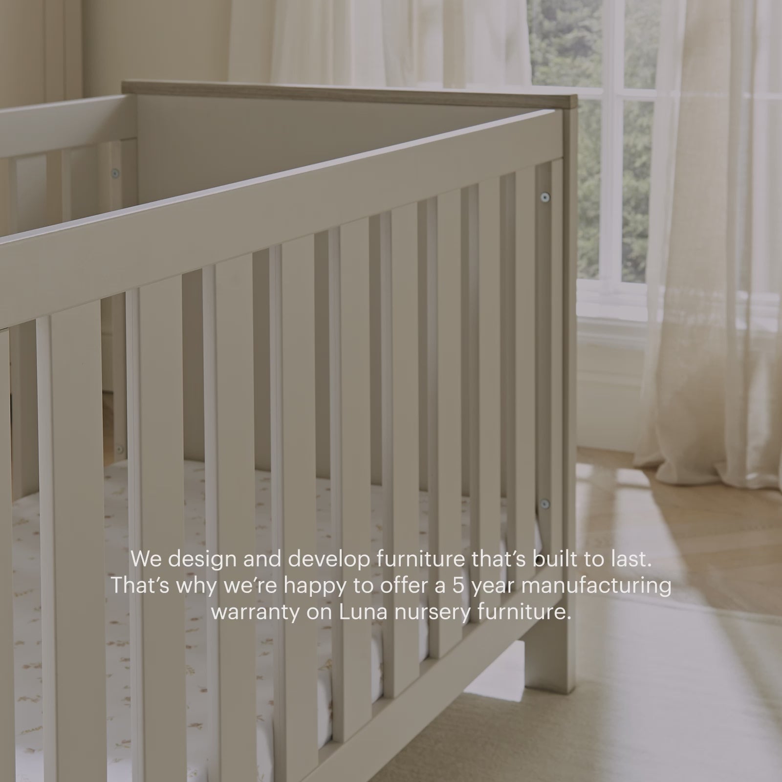 Luna Cot Bed - Cashmere & Ash