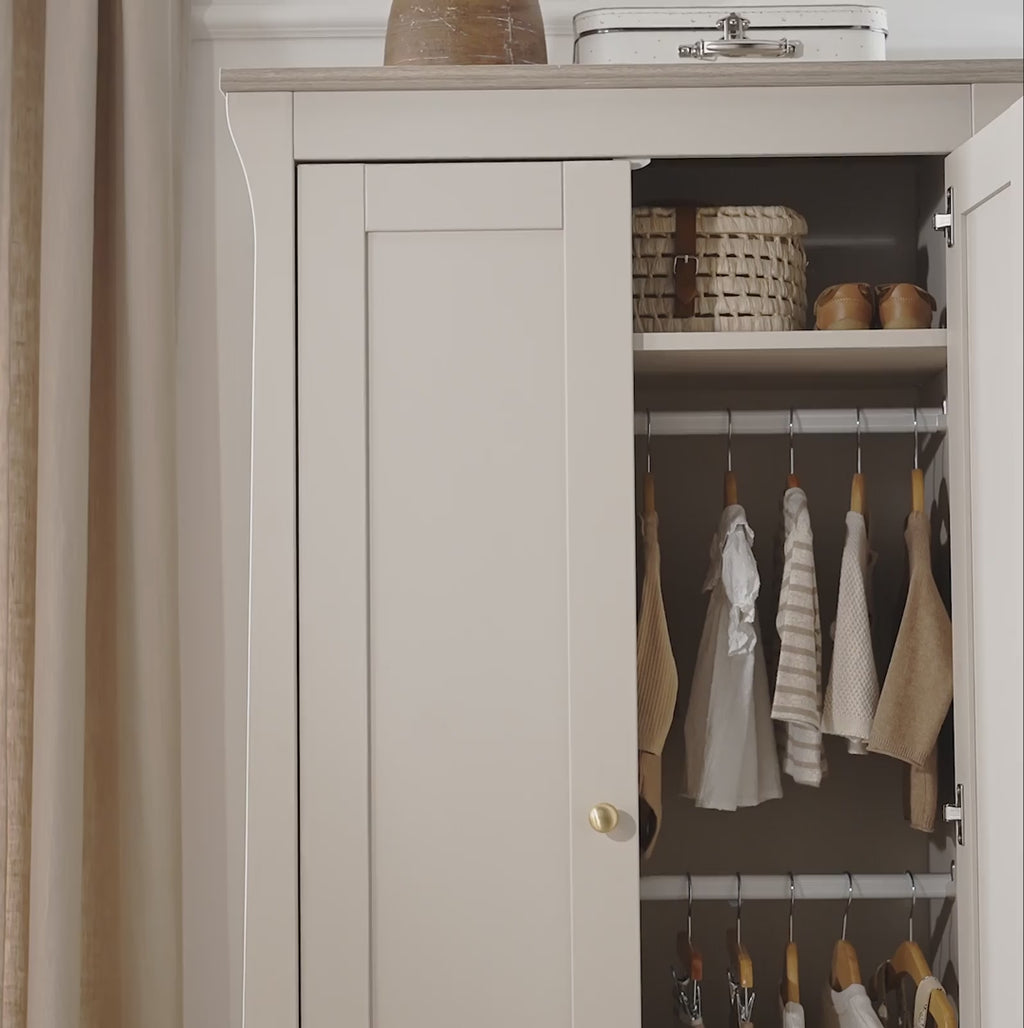 Clara 2 Door Nursery Wardrobe - Cashmere & Ash