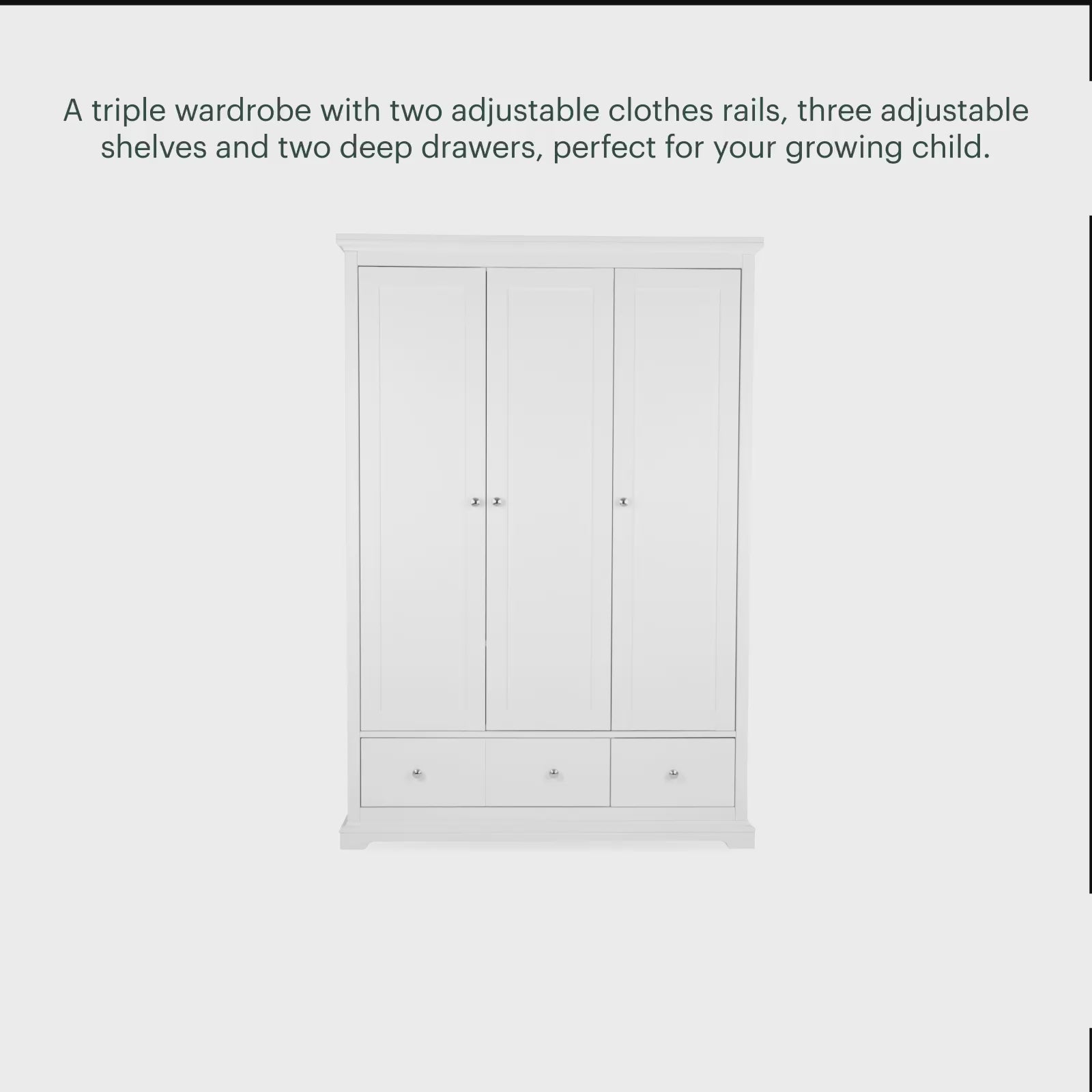 Beaumont Triple Wardrobe - White