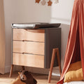 Torsten Dresser with Changing Top - Grey/Teak by Troll Furniture Singles Troll 
