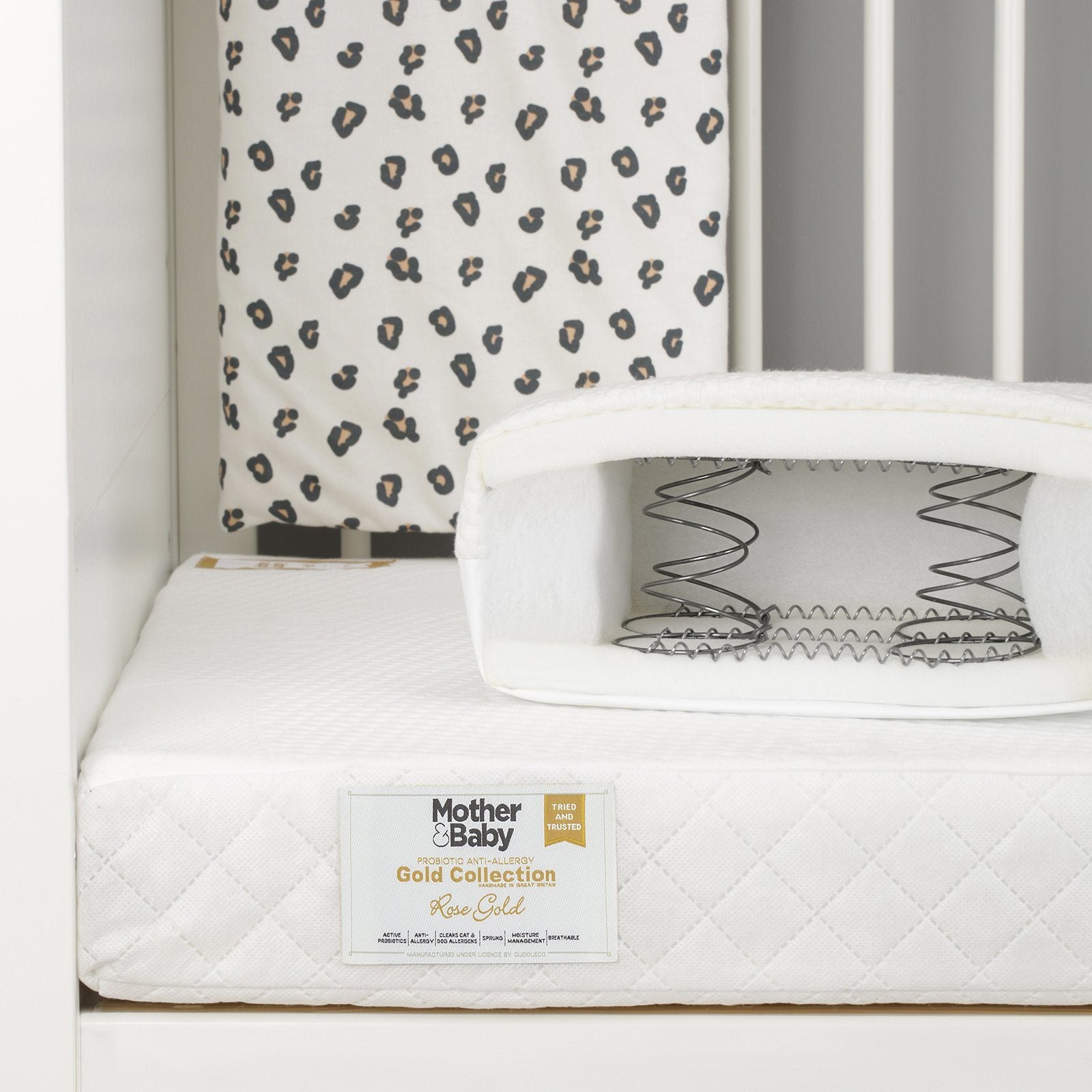 Mother&Baby Rose Gold Anti-Allergy Sprung Cot Mattress 120 x 60cm Mattresses Mother & Baby 
