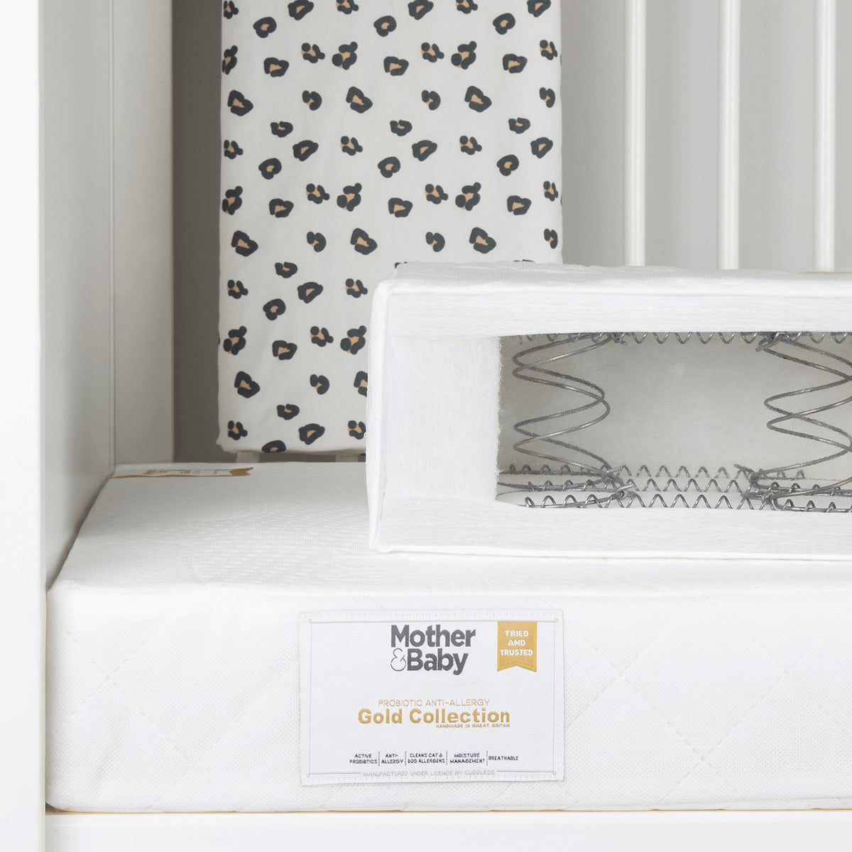 Rose Gold Anti Allergy Sprung Cot Bed Mattress 140 x 70cm