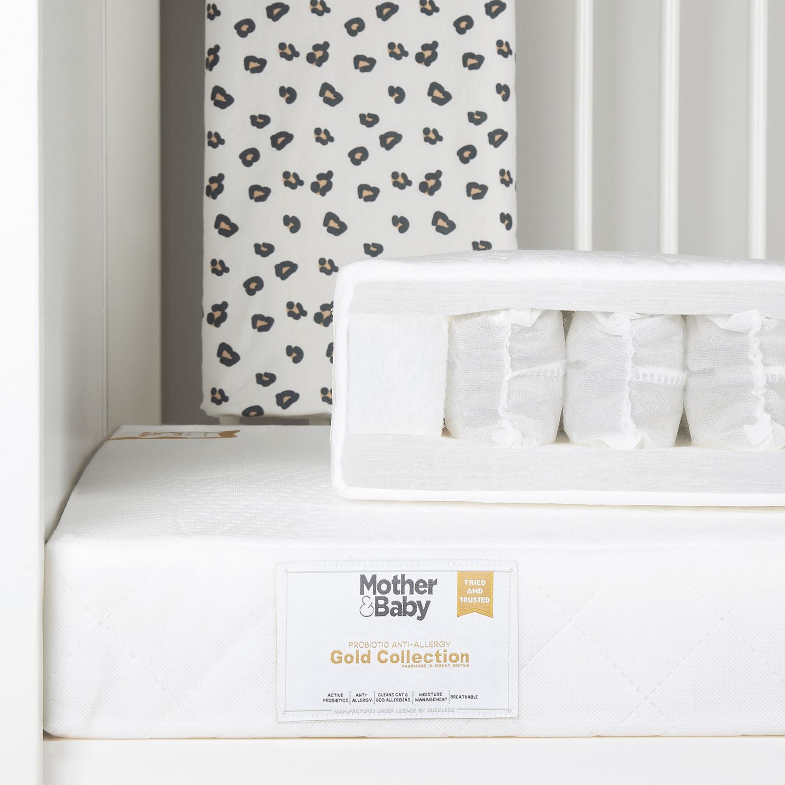 Mother&Baby White Gold Anti-Allergy Pocket Sprung Cot bed Mattress 140 x 70cm Mattresses Mother&Baby 