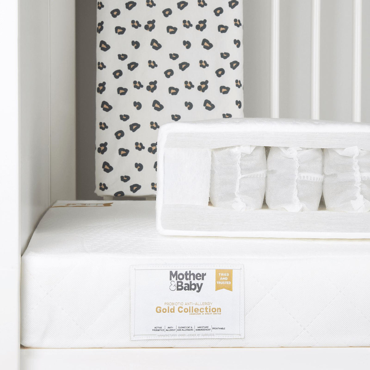 White Gold Anti Allergy Pocket Sprung Cot Mattress 120 x 60cm