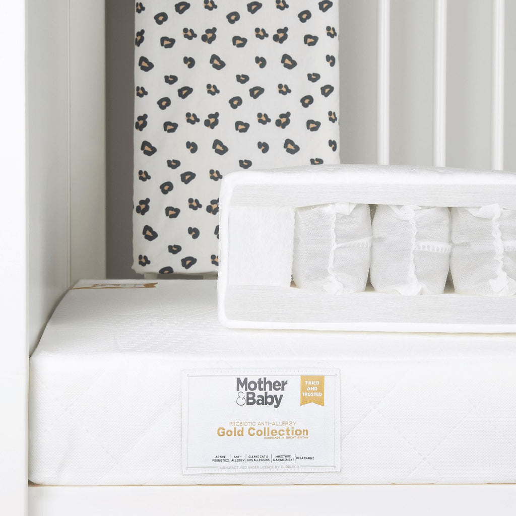 Mother&Baby White Gold Anti-Allergy Pocket Sprung Cot Mattress 120 x 60cm Mattresses Mother&Baby 