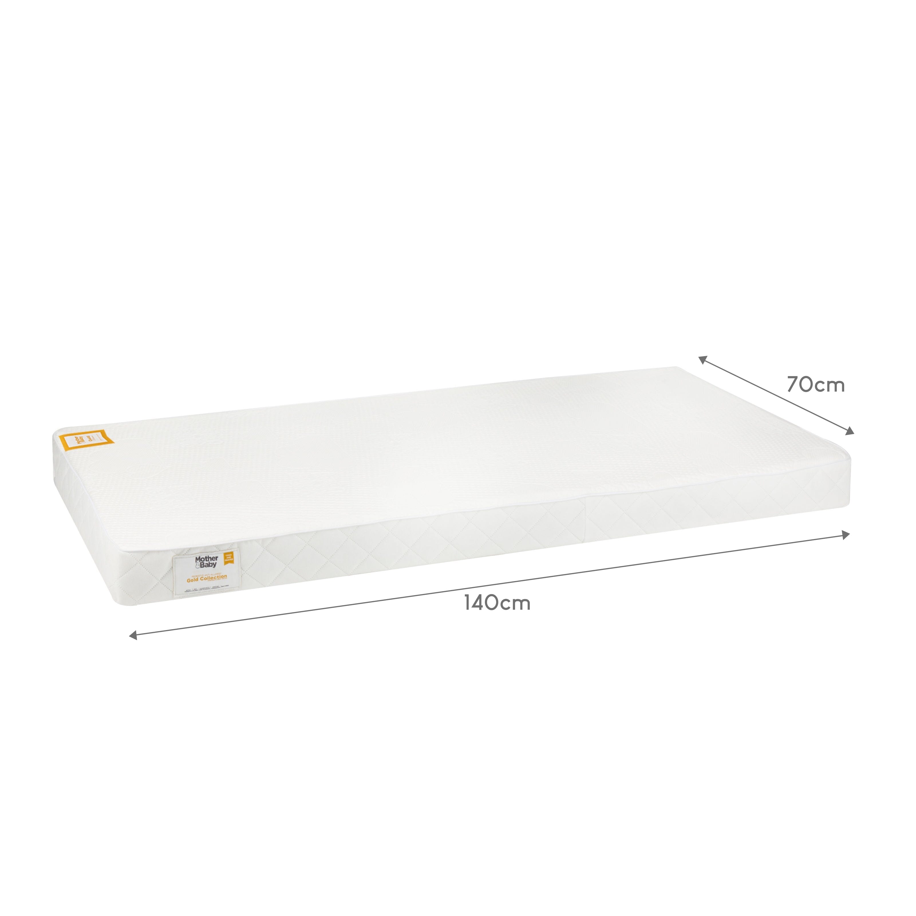 Mother&Baby White Gold Anti-Allergy Pocket Sprung Cot bed Mattress 140 x 70cm Mattresses Mother&Baby 