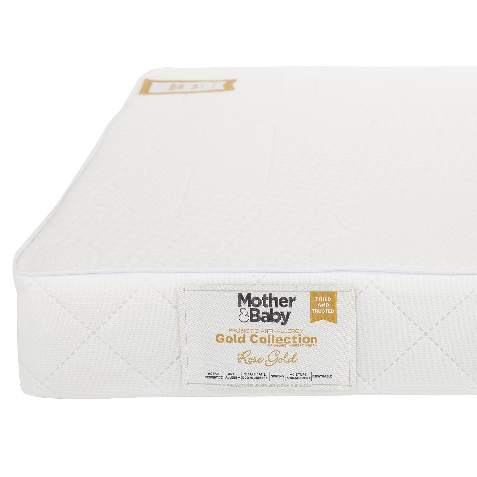 Mother&Baby Rose Gold Anti-Allergy Sprung Cot bed Mattress 140 x 70cm Mother & Baby 