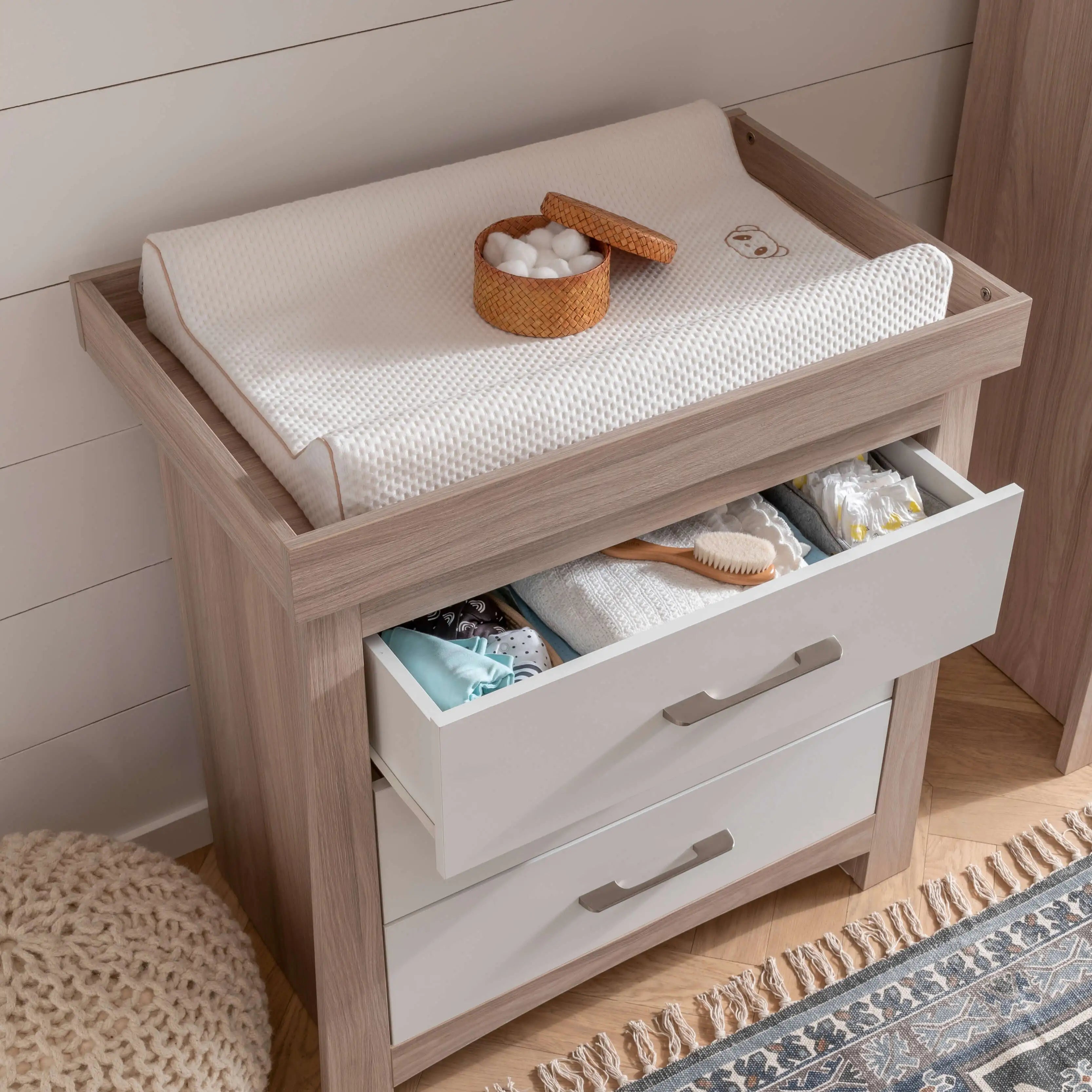 Lana Dresser & Changer - Ash & White Dressers CuddleCo 