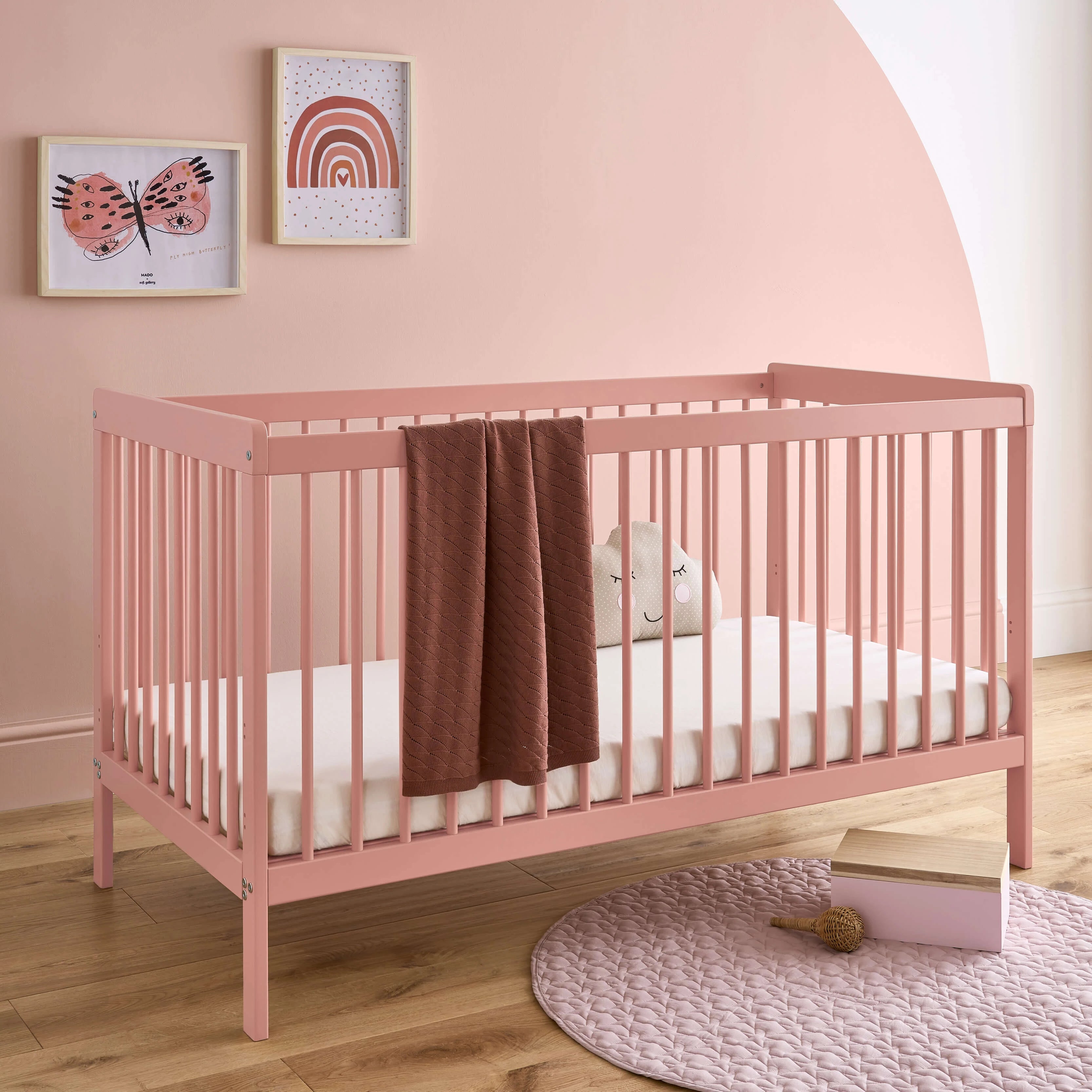 Baby bed pink best sale