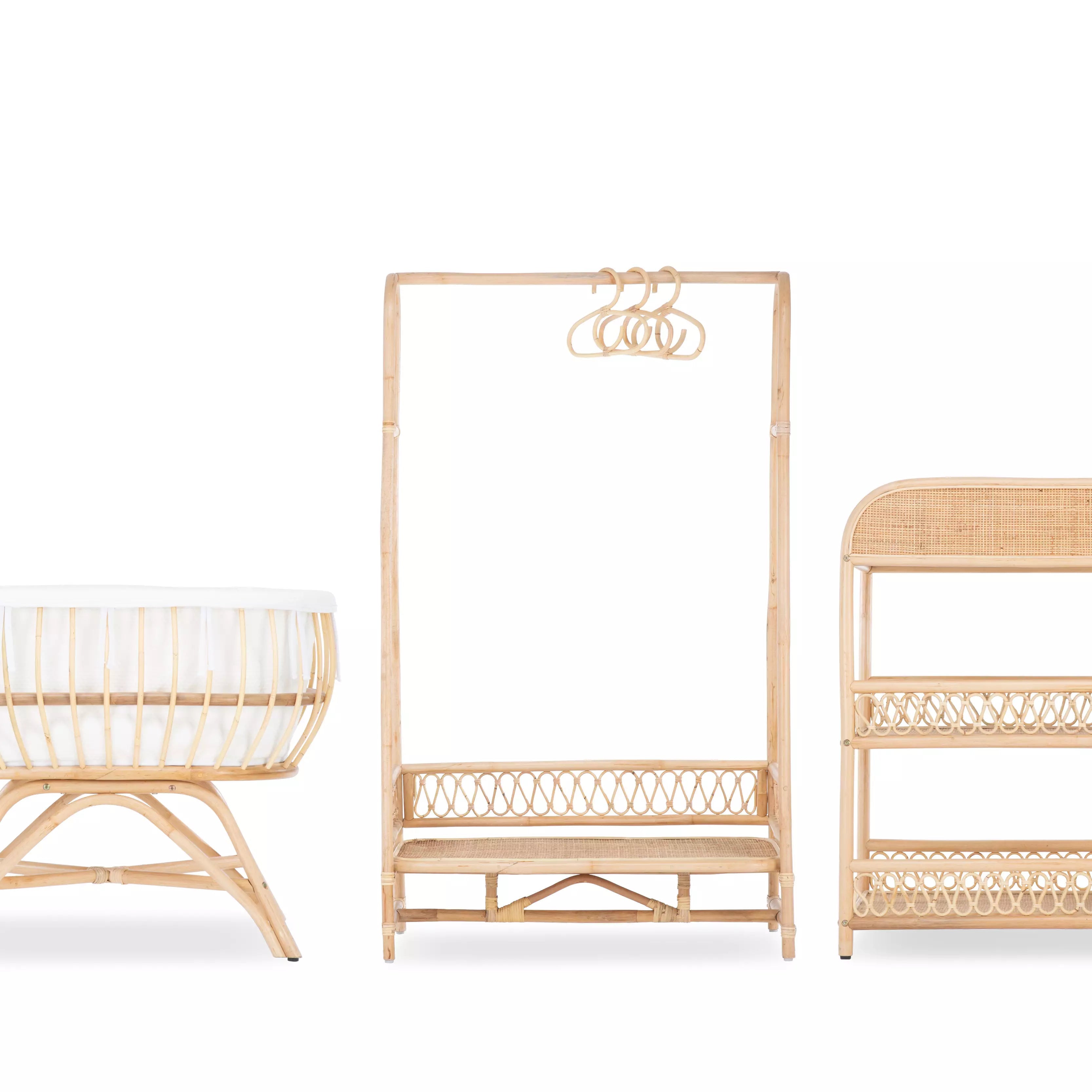 Aria 3 Piece Nursery Furniture Set - Rattan Baby & Toddler Furniture Sets CuddleCo 