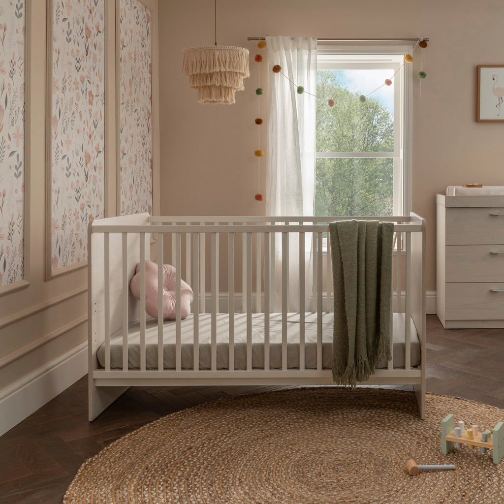 Freya Cot Bed - Coastal White Cribs & Toddler Beds CuddleCo 
