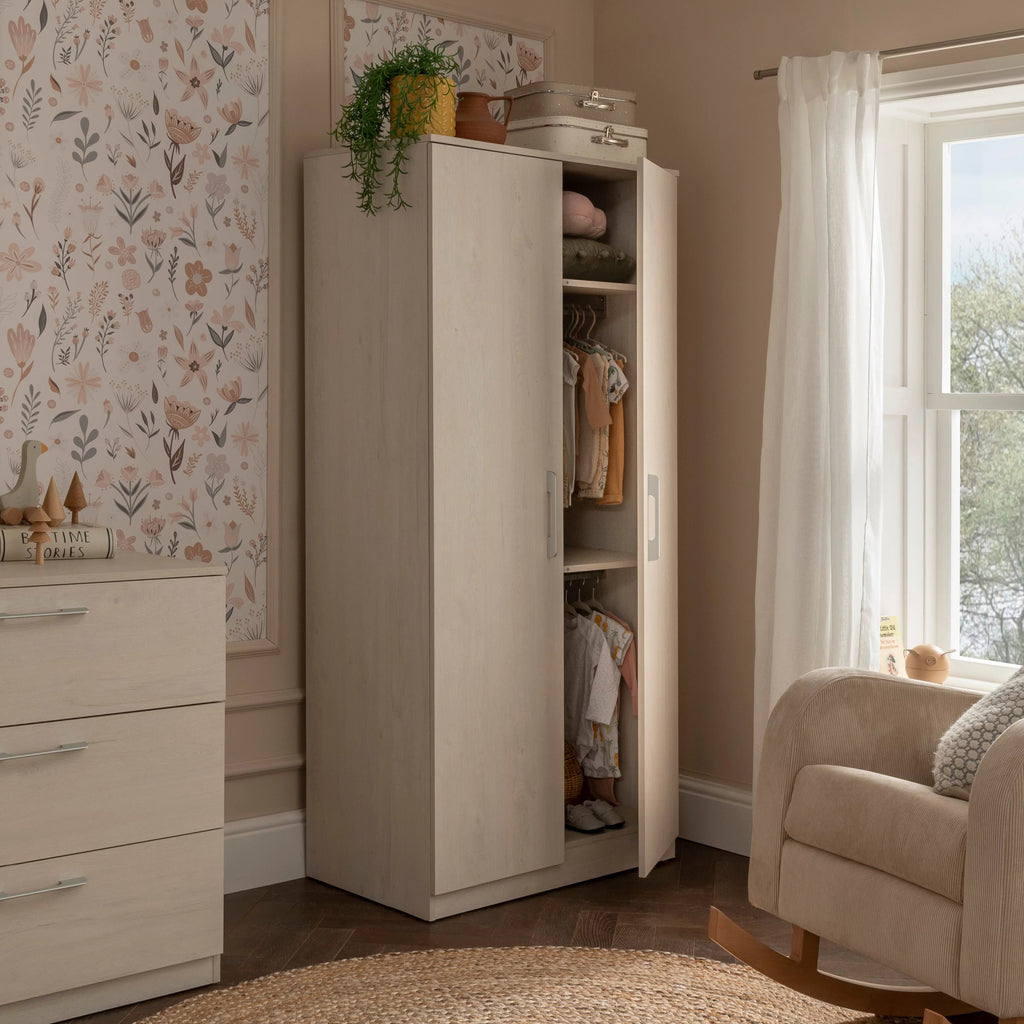 Freya Nursery Wardrobe - Coastal White Armoires & Wardrobes CuddleCo 