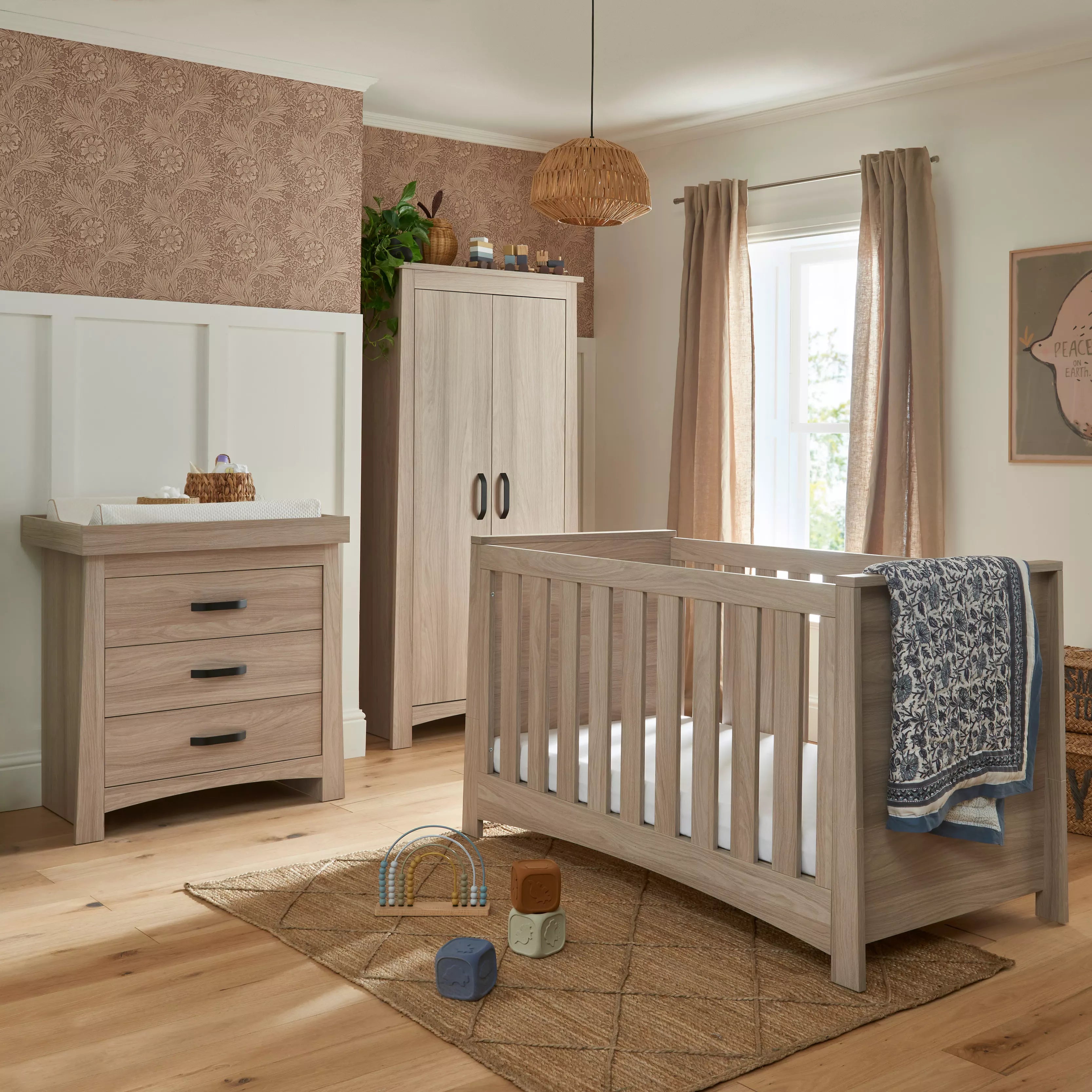 Isla 3 Piece Ash Nursery Furniture Set Room Set CuddleCo CuddleCo