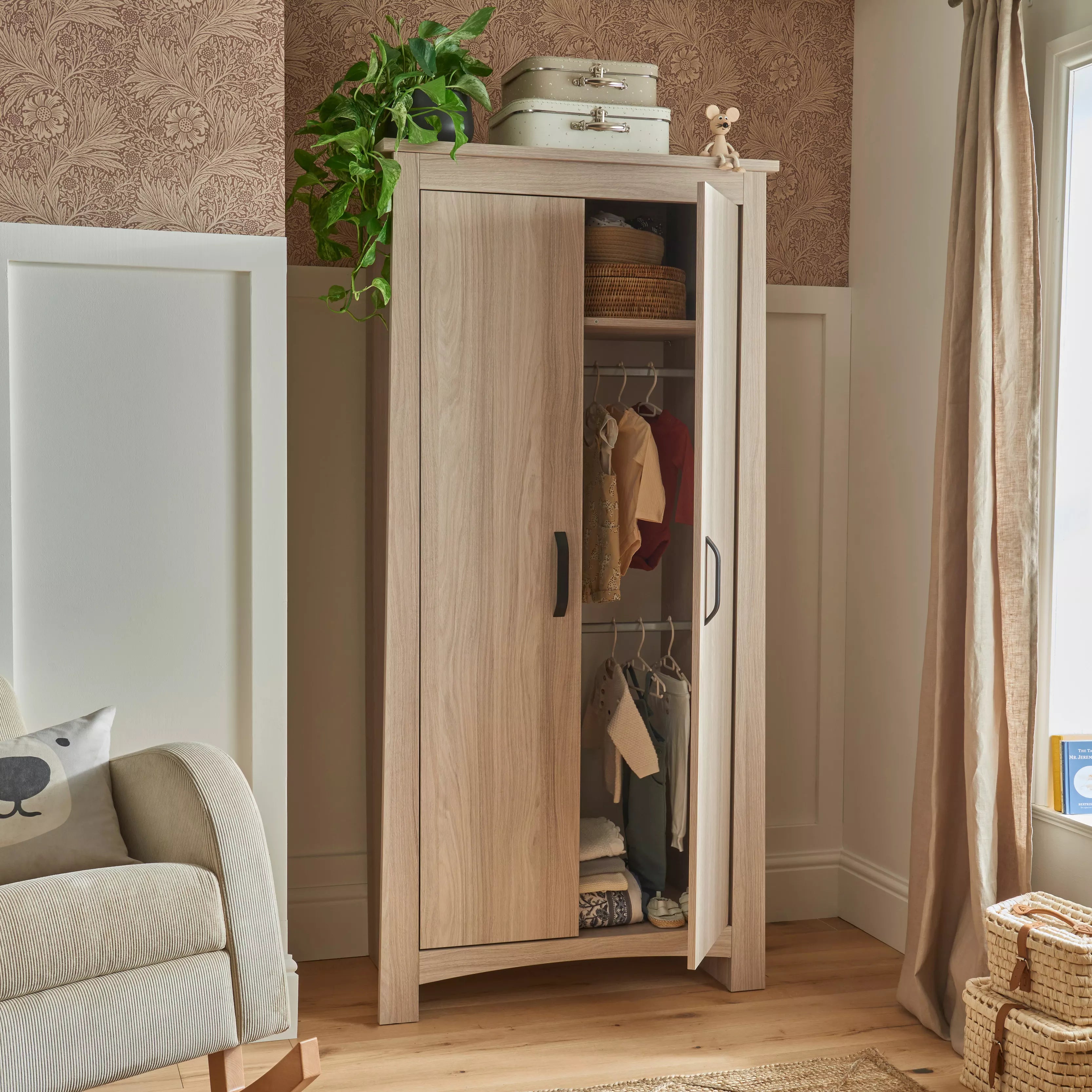 Isla Nursery Wardrobe - Ash Armoires & Wardrobes CuddleCo 