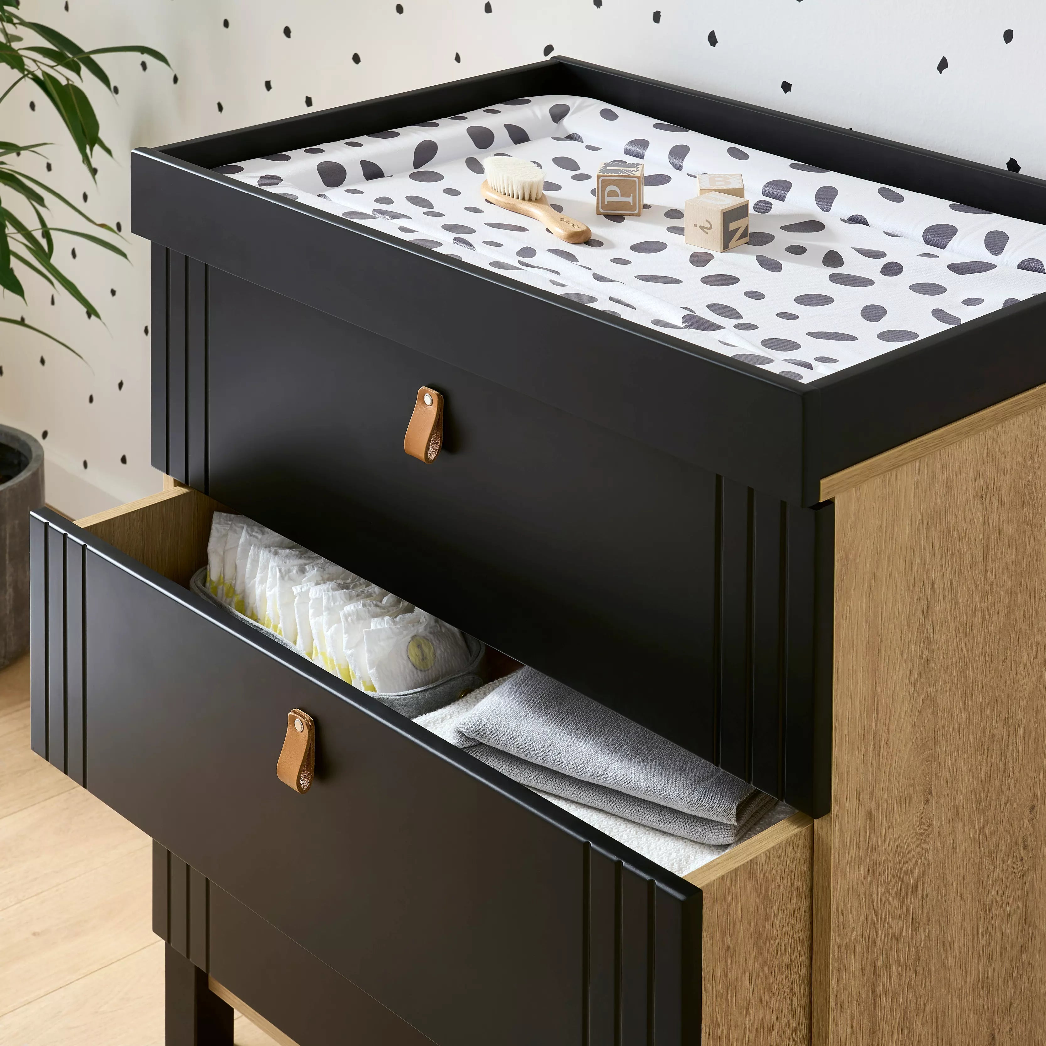 Black changing table dresser deals
