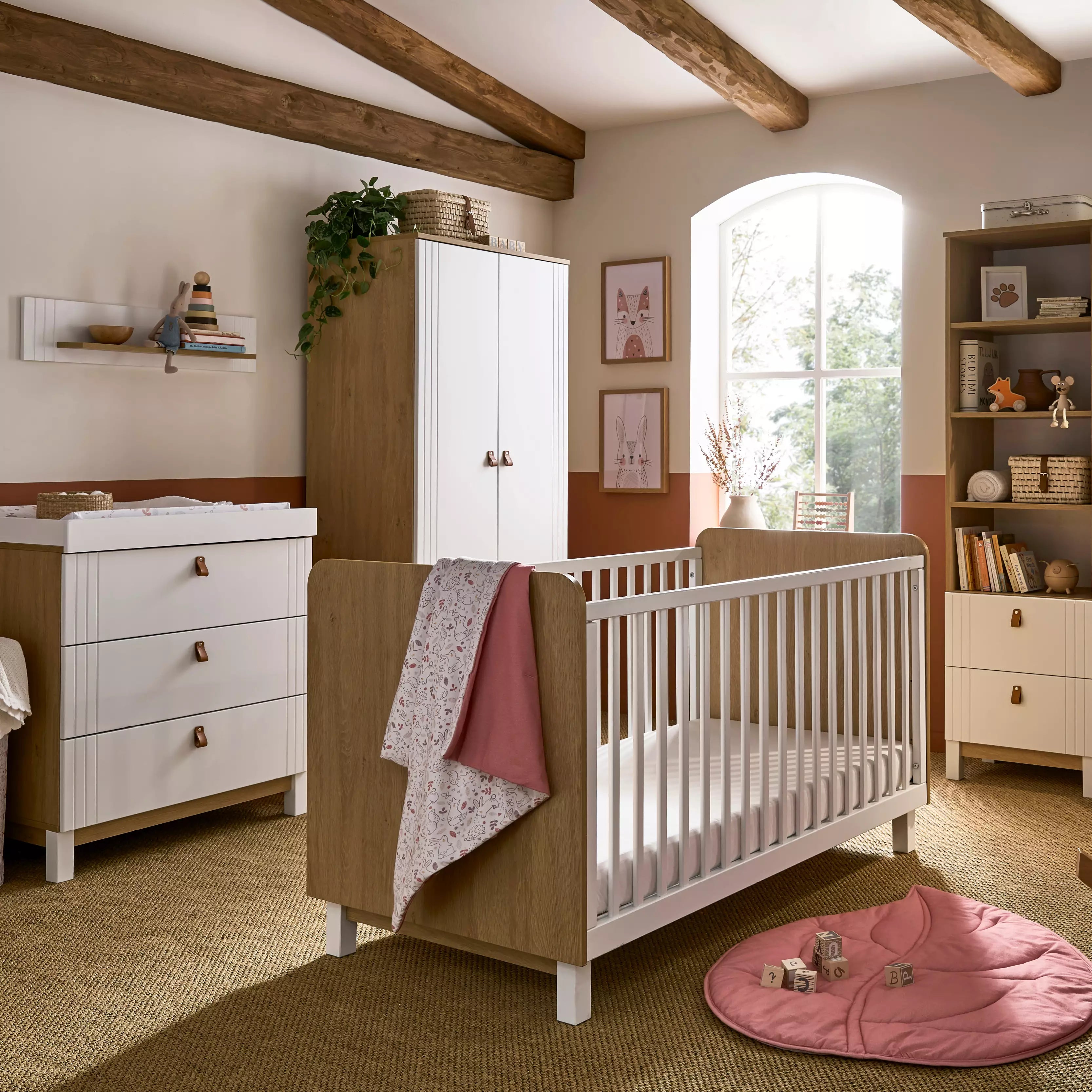 Rafi Shelf - Oak & White CuddleCo 