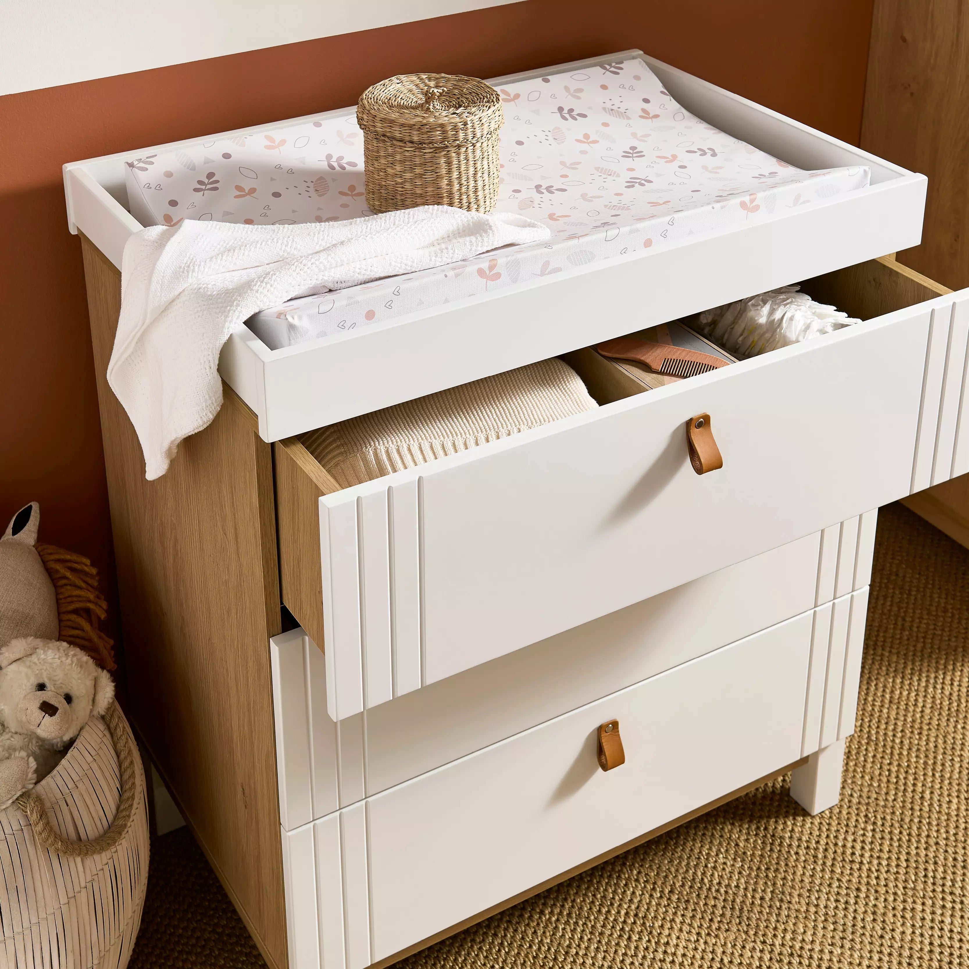 Rafi Dresser Changer Oak White CuddleCo CuddleCo