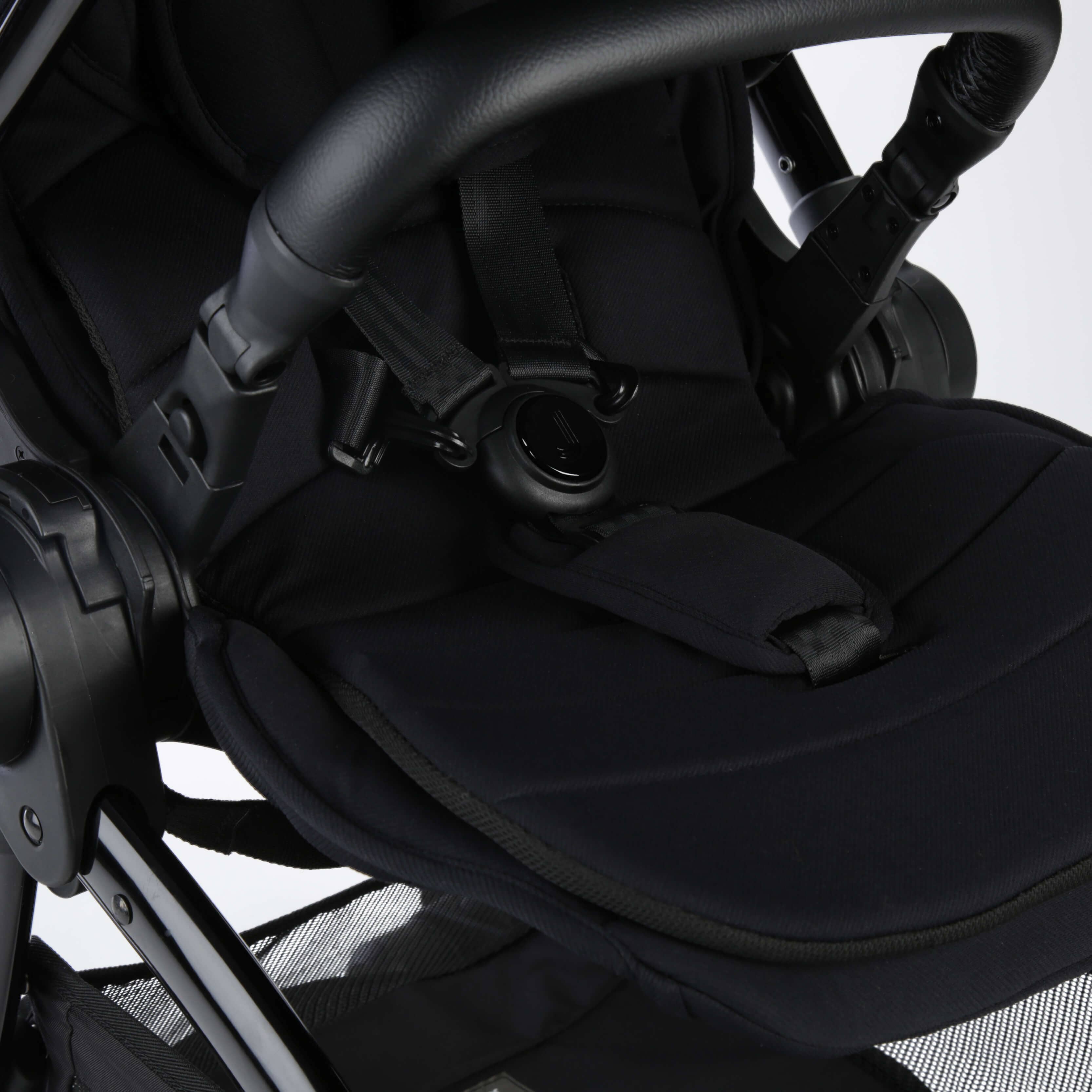 Junior Jones Aylo Rich Black 12pc Travel System inc Cybex Volcano Black Car Seat juniorjones 