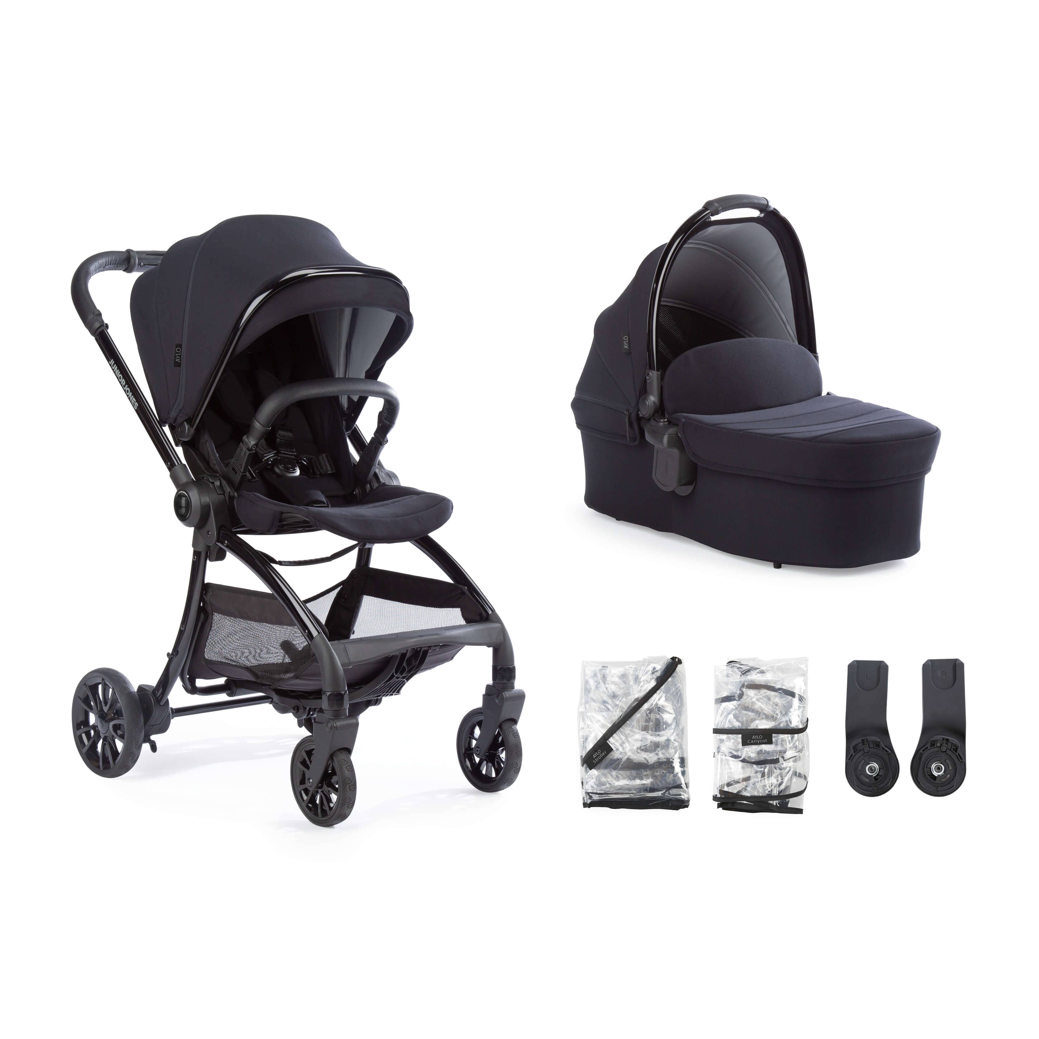 Black and grey stroller top