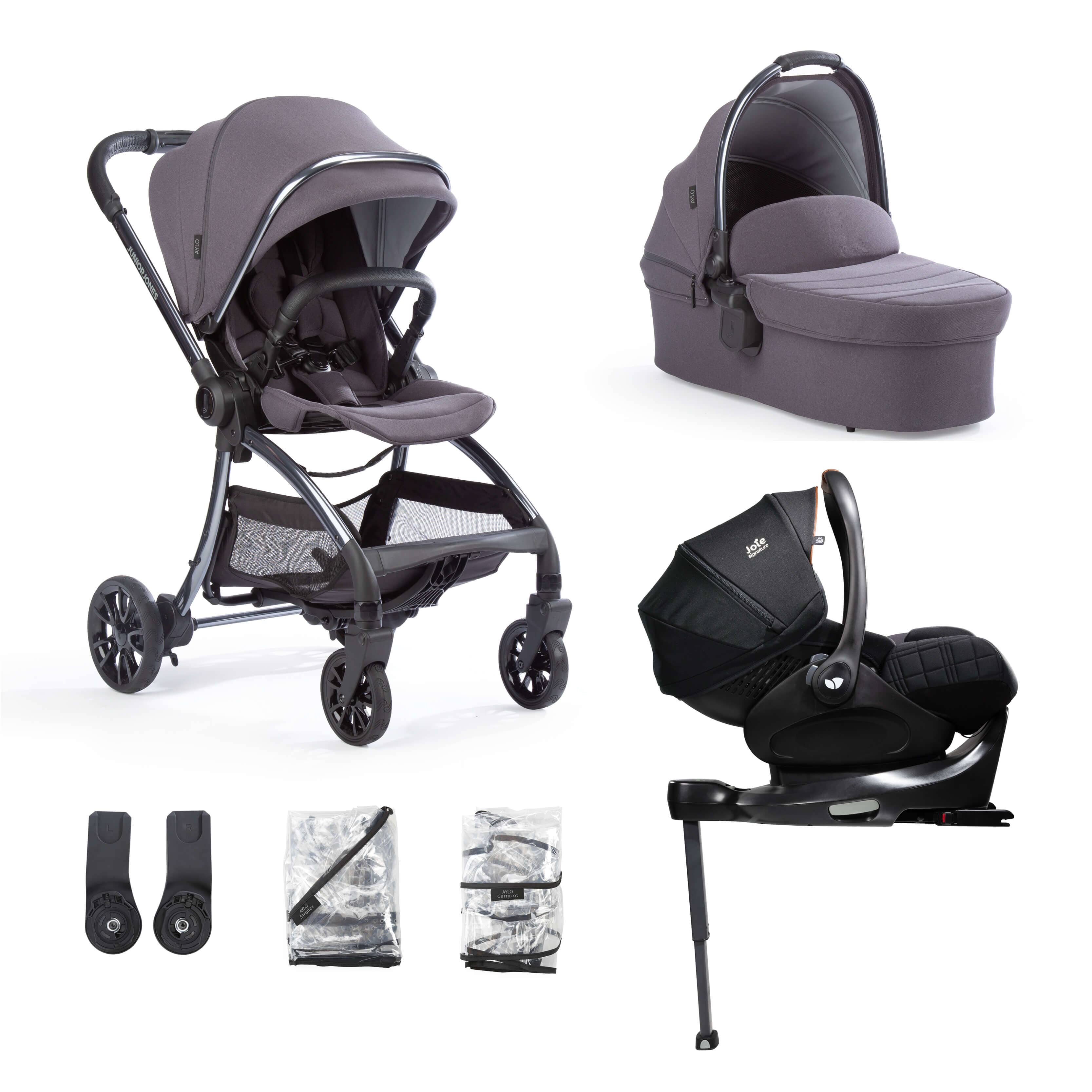 Junior Jones Aylo Dark Slate 7pc Travel System inc Joie Eclipse Car Seat juniorjones 