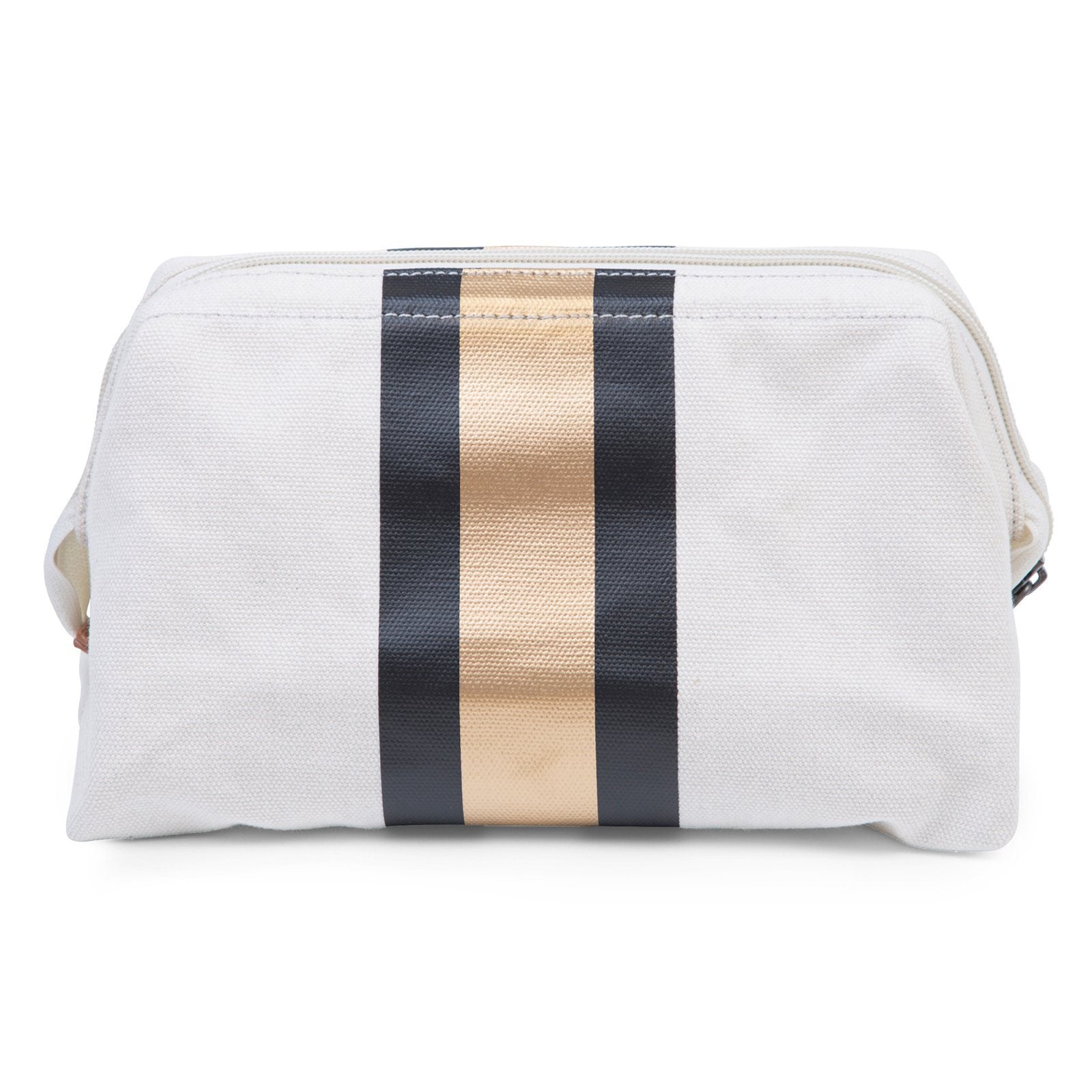 Baby Necessities Canvas Off-White Stripes & Black/Gold Bag Childhome 