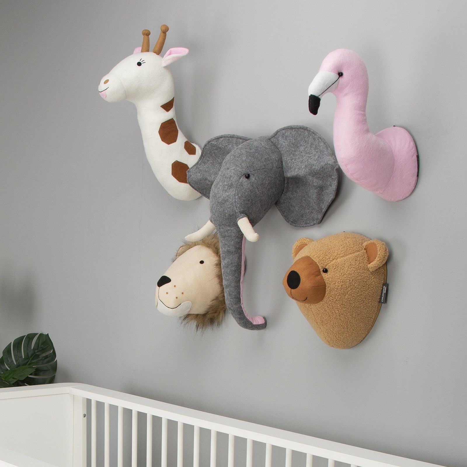 Felt Teddy Head Wall Deco Beige Nursery Decor Childhome 