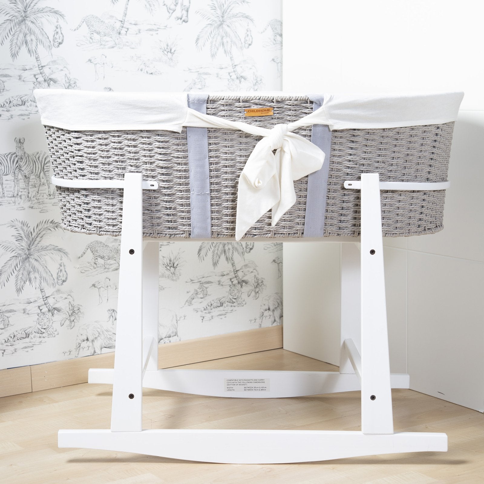 Childhome Moses Basket (Handle, Liner + Mattress) - Grey Furniture Childhome 