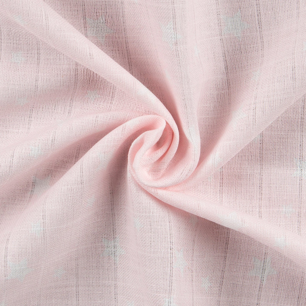 Mother&Baby Organic Cotton Muslins 6 Pack - Pink Star Burp Cloths Mother&Baby 