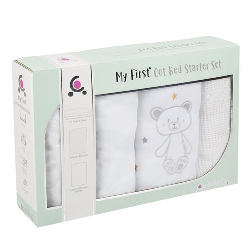 My First Cot Bed Starter Set - White cuddleco 