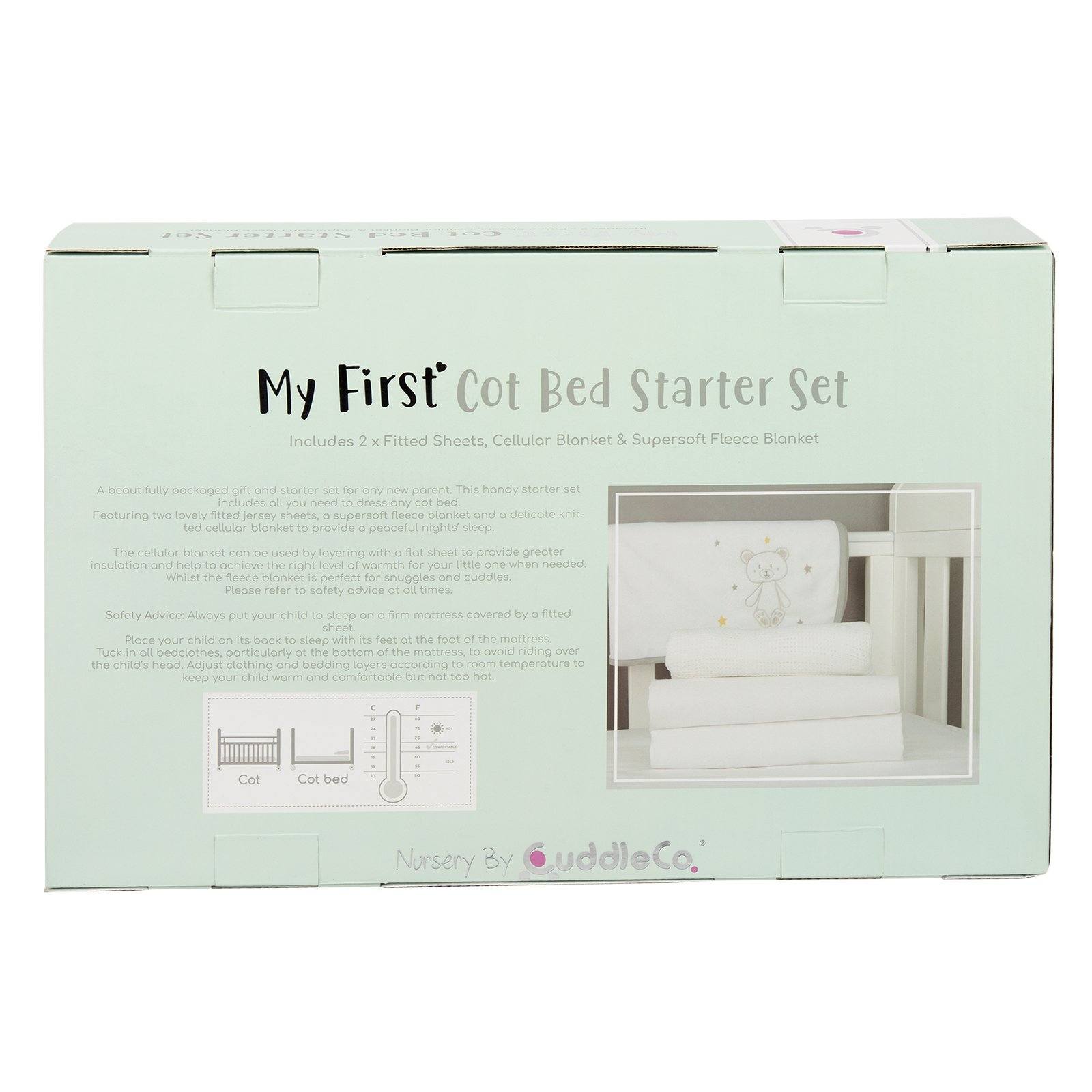 My First Cot Bed Starter Set - White cuddleco 
