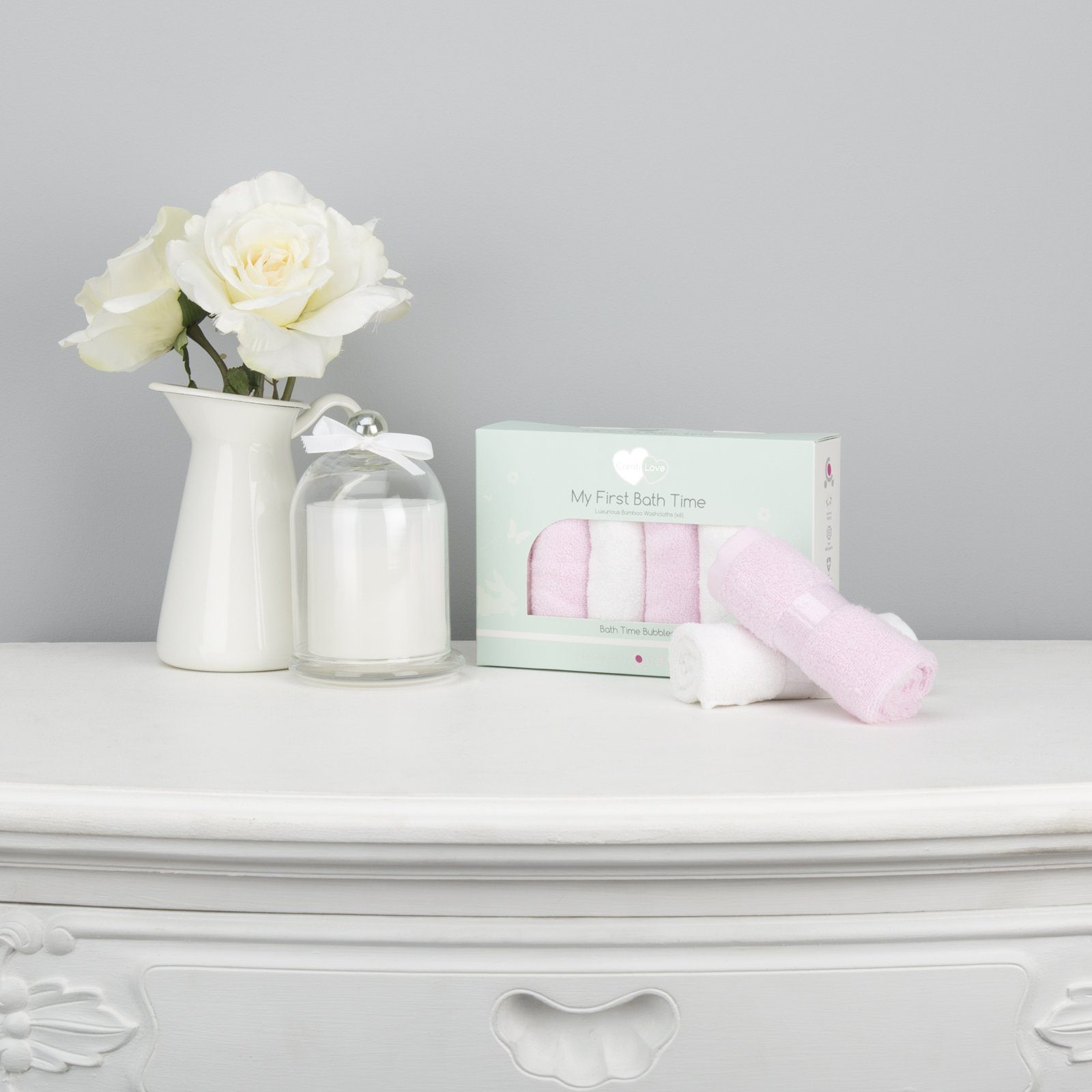 Comfi-Love My First Bath Time - Pink / White Nursery cuddleco 