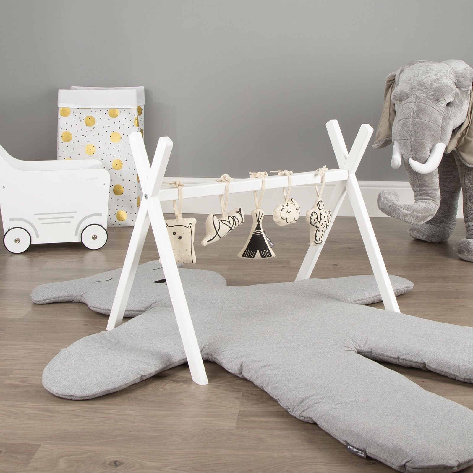Teddy Playmat In Grey Soft Play Mats CuddleCo CuddleCo